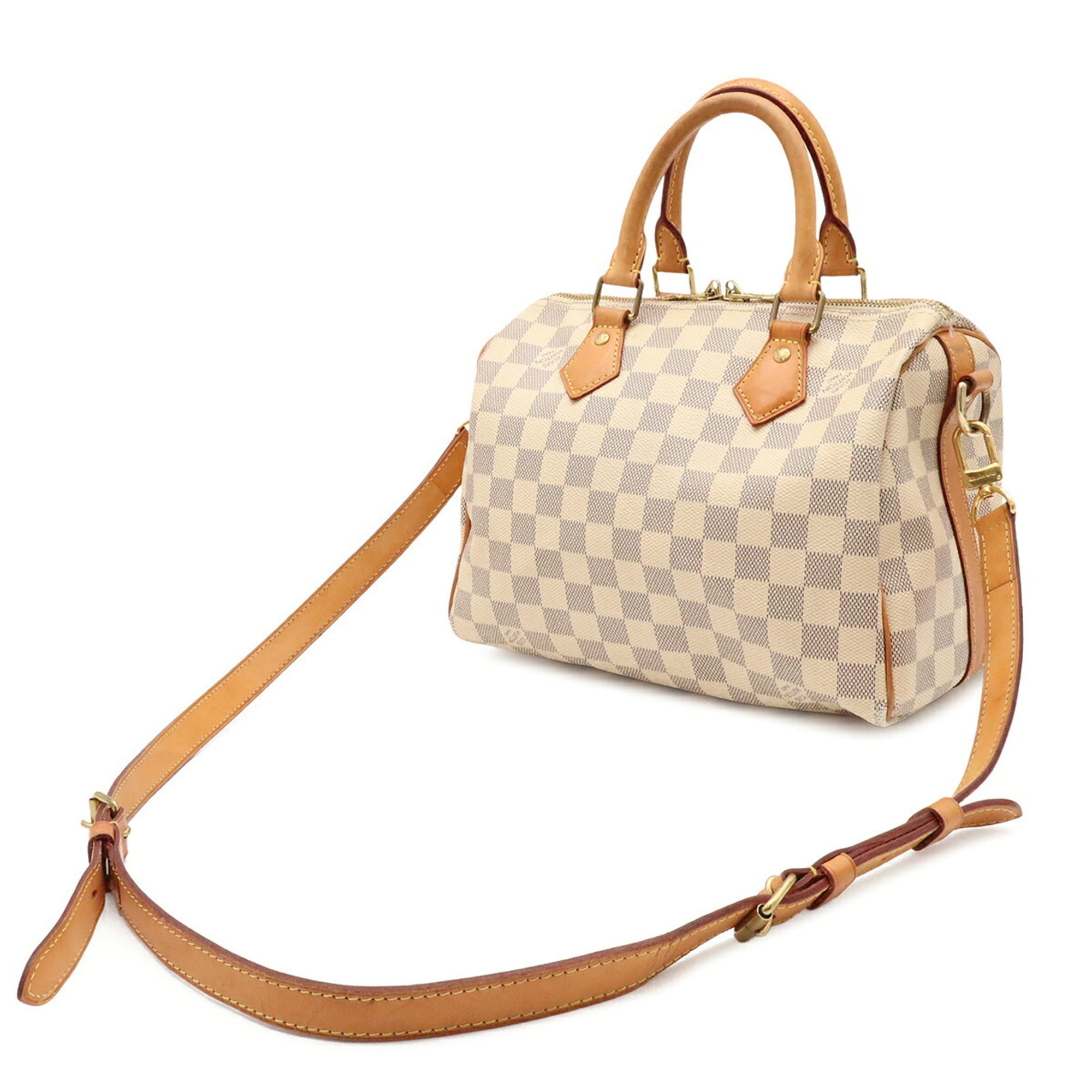 Louis Vuitton Damier Azur Ivory Damier Azur Boston Bag Handbag Shoulder Bag (Pre-Owned)