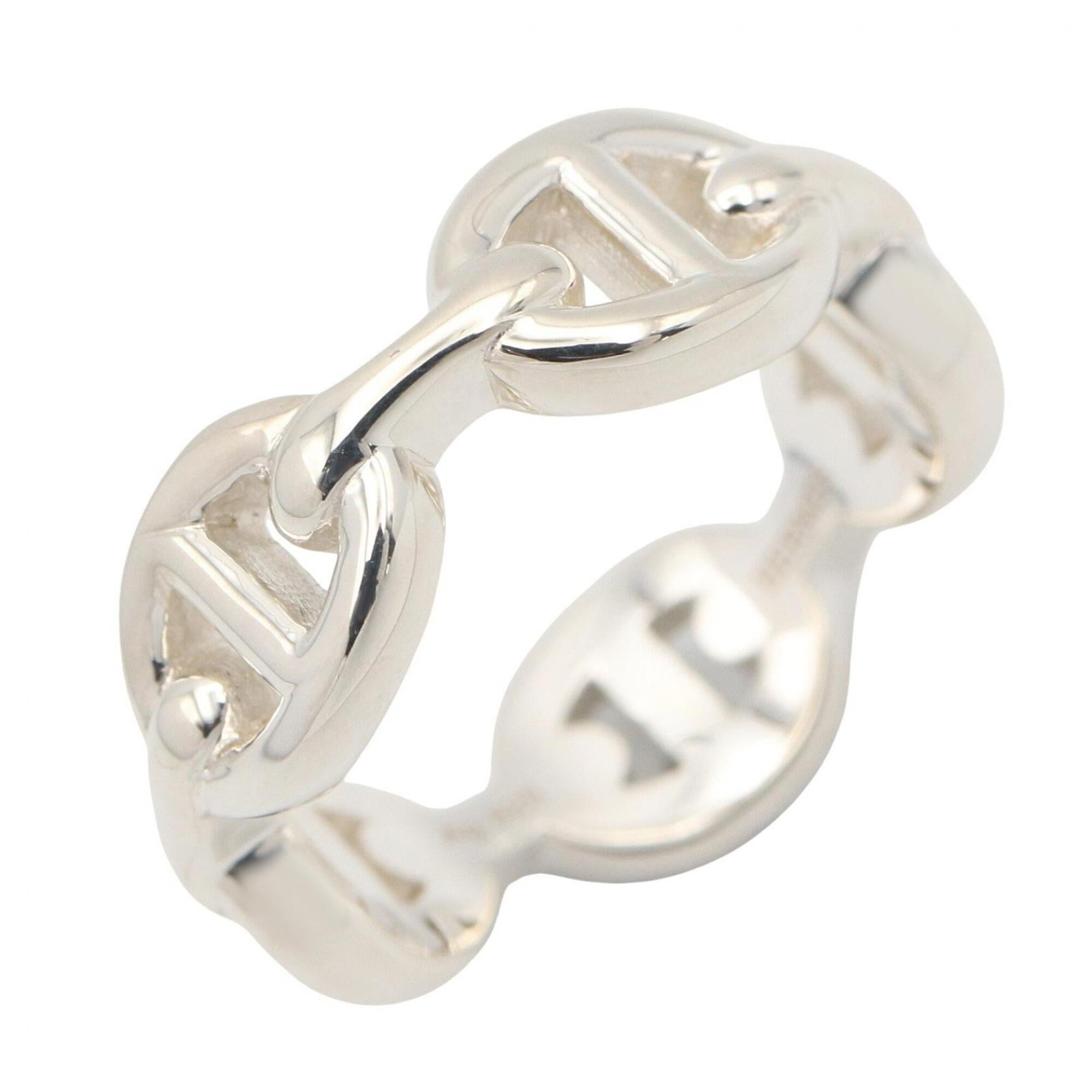 Hermes Silver Silver 925 Band Ring (Pre-Owned)