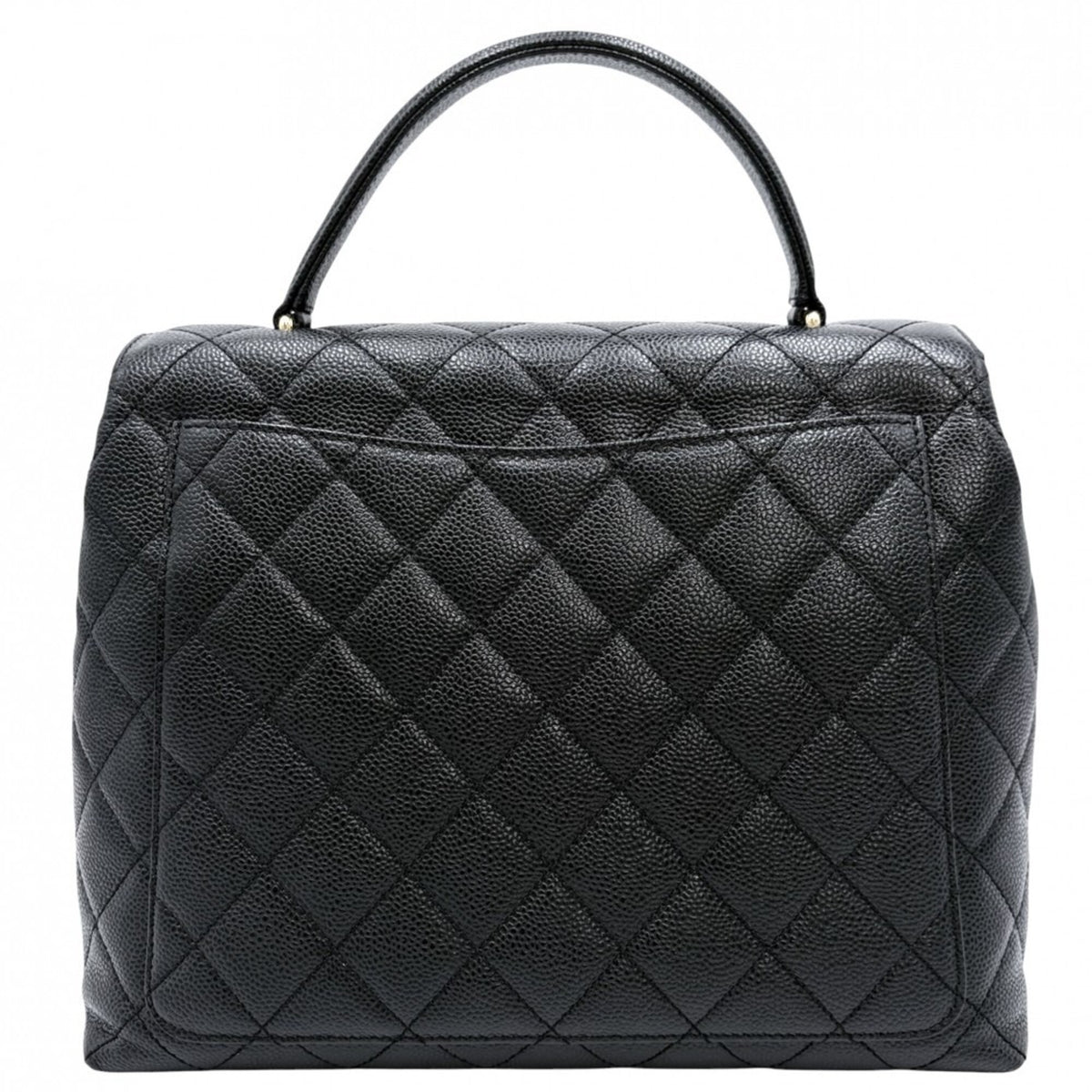 Chanel Black Grained Calfskin Handbag (Pre-Owned)