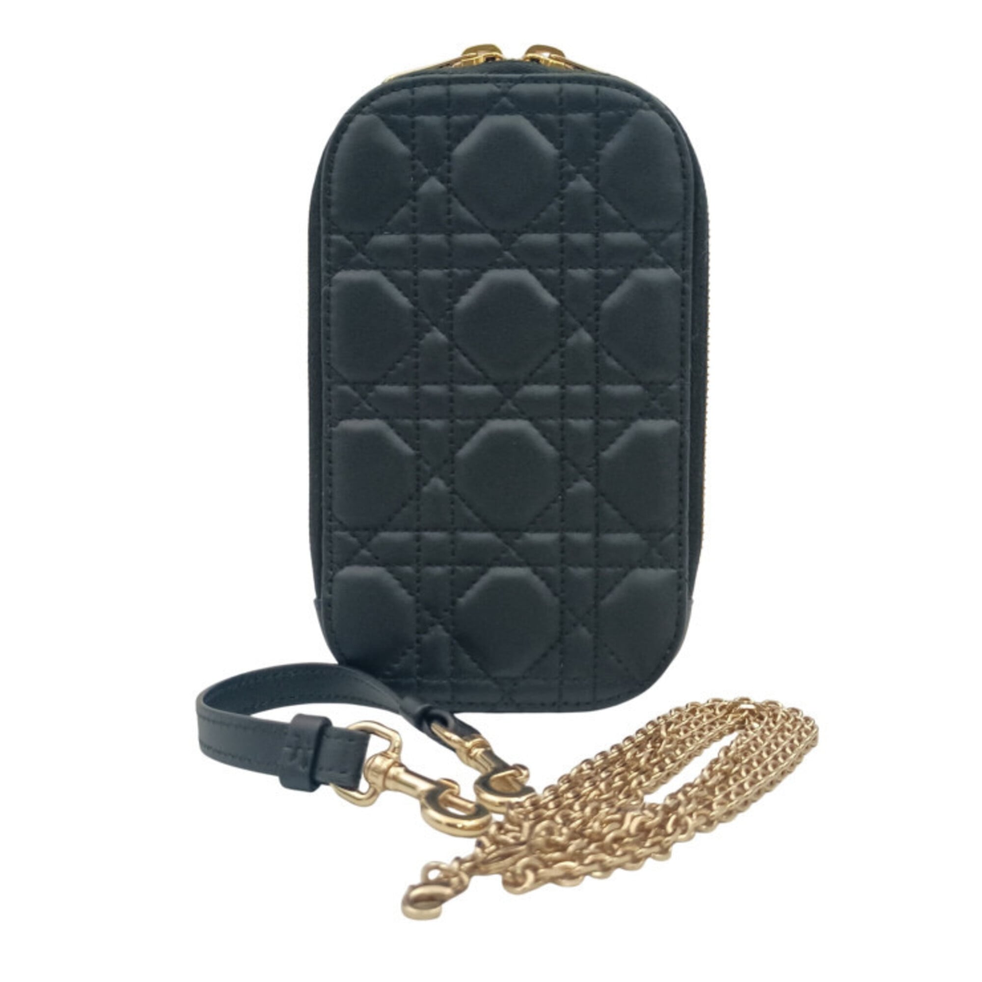 Christian Dior Black Leather Pochette Shoulder Bag (Pre-Owned)