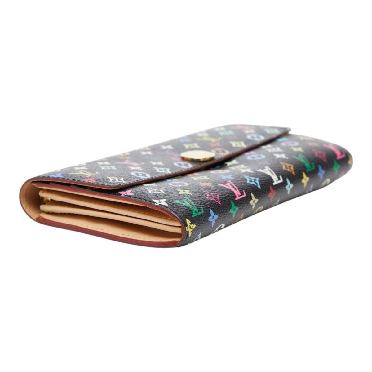 Louis Vuitton Monogram Multicolore Multi-Color Noir Pvc Leather Long Wallet (Bi-Fold) (Pre-Owned)