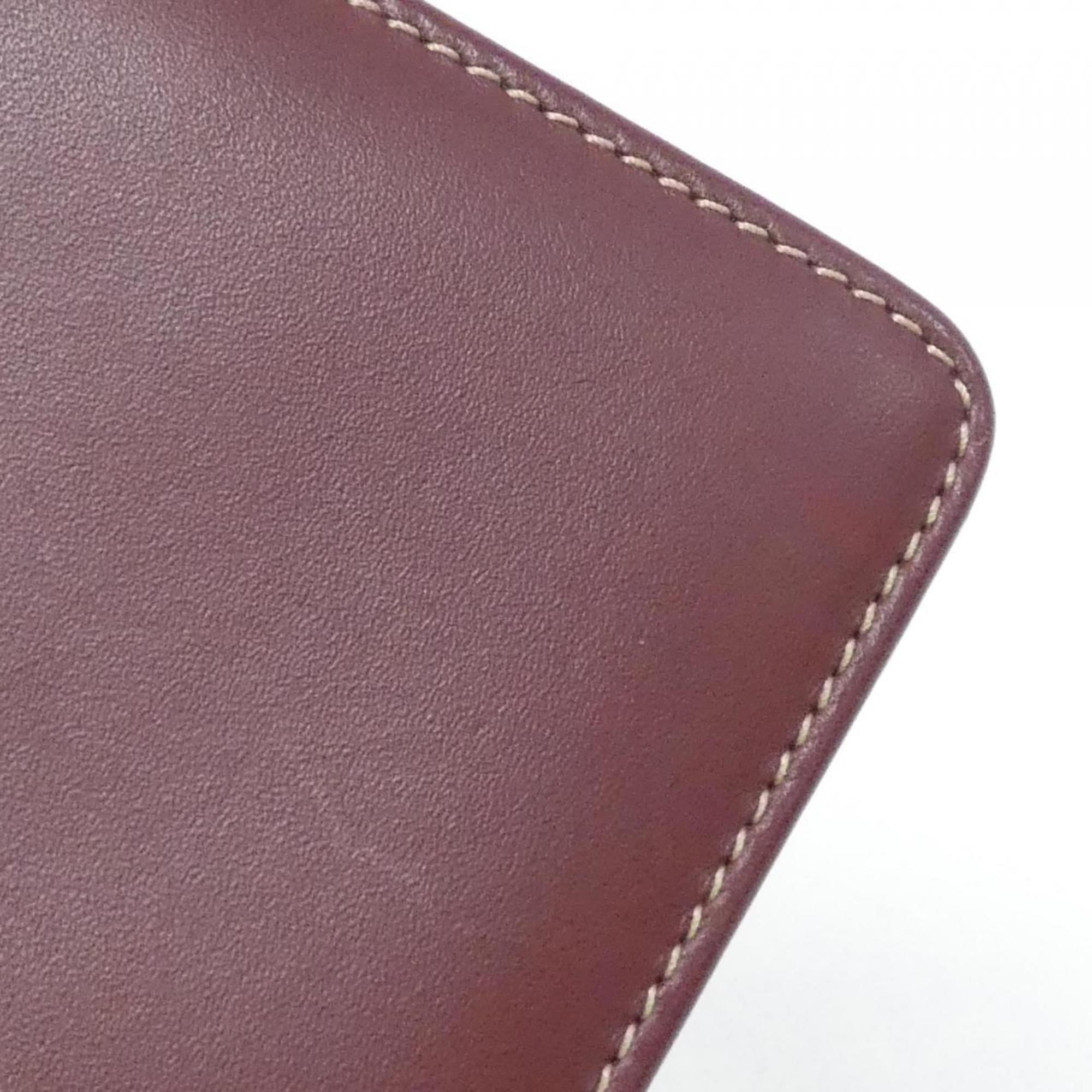 Cartier Bordeaux Leather Shoulder Bag (Pre-Owned)