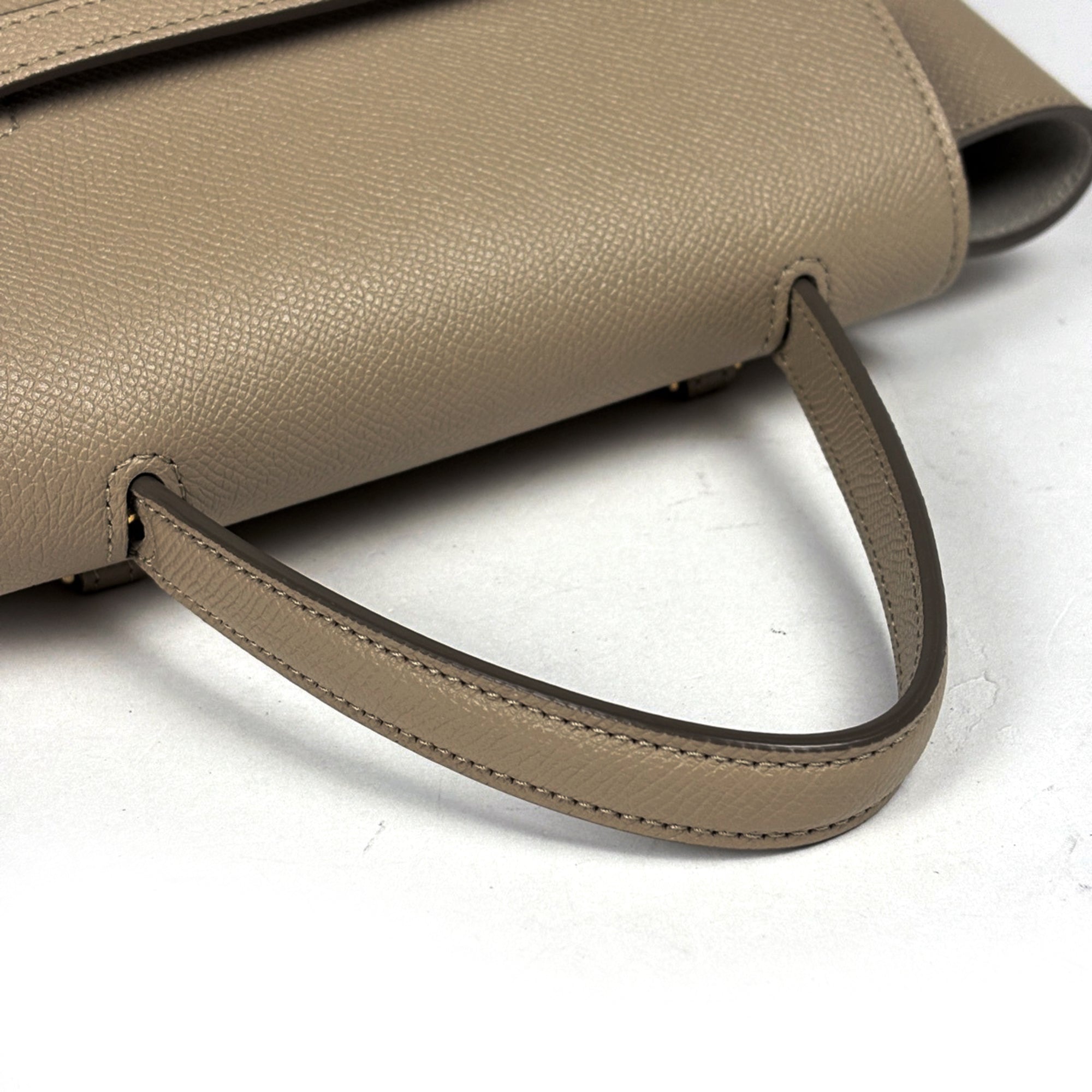 Celine Beige Leather Handbag Shoulder Bag (Pre-Owned)