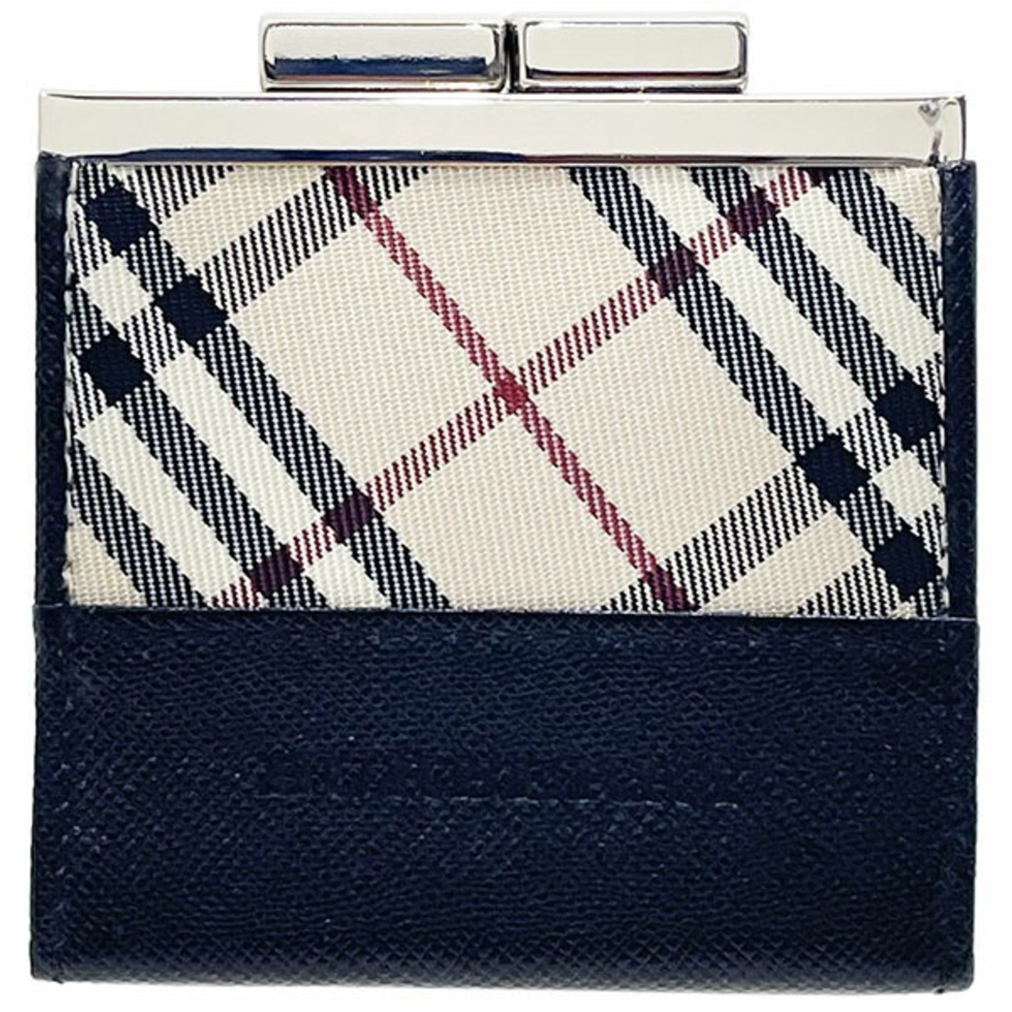 Burberry Beige Black Nylon Leather Coin Purse/Coin Case (Pre-Owned)