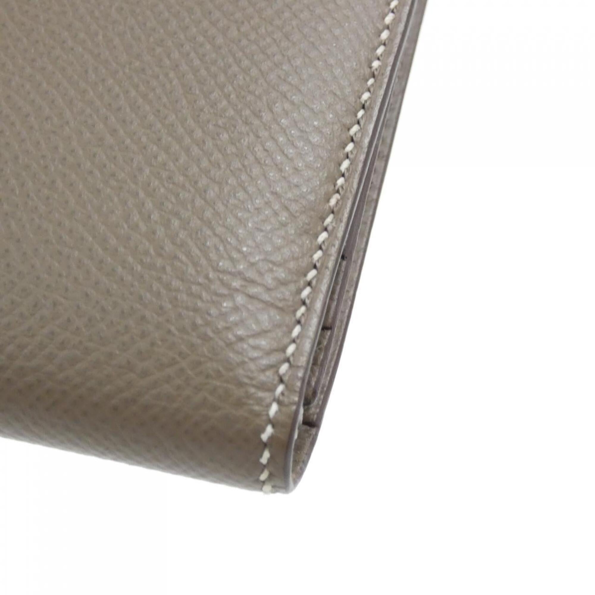 Hermes Etoupe Gray Epsom Leather Long Wallet (Bi-Fold) (Pre-Owned)