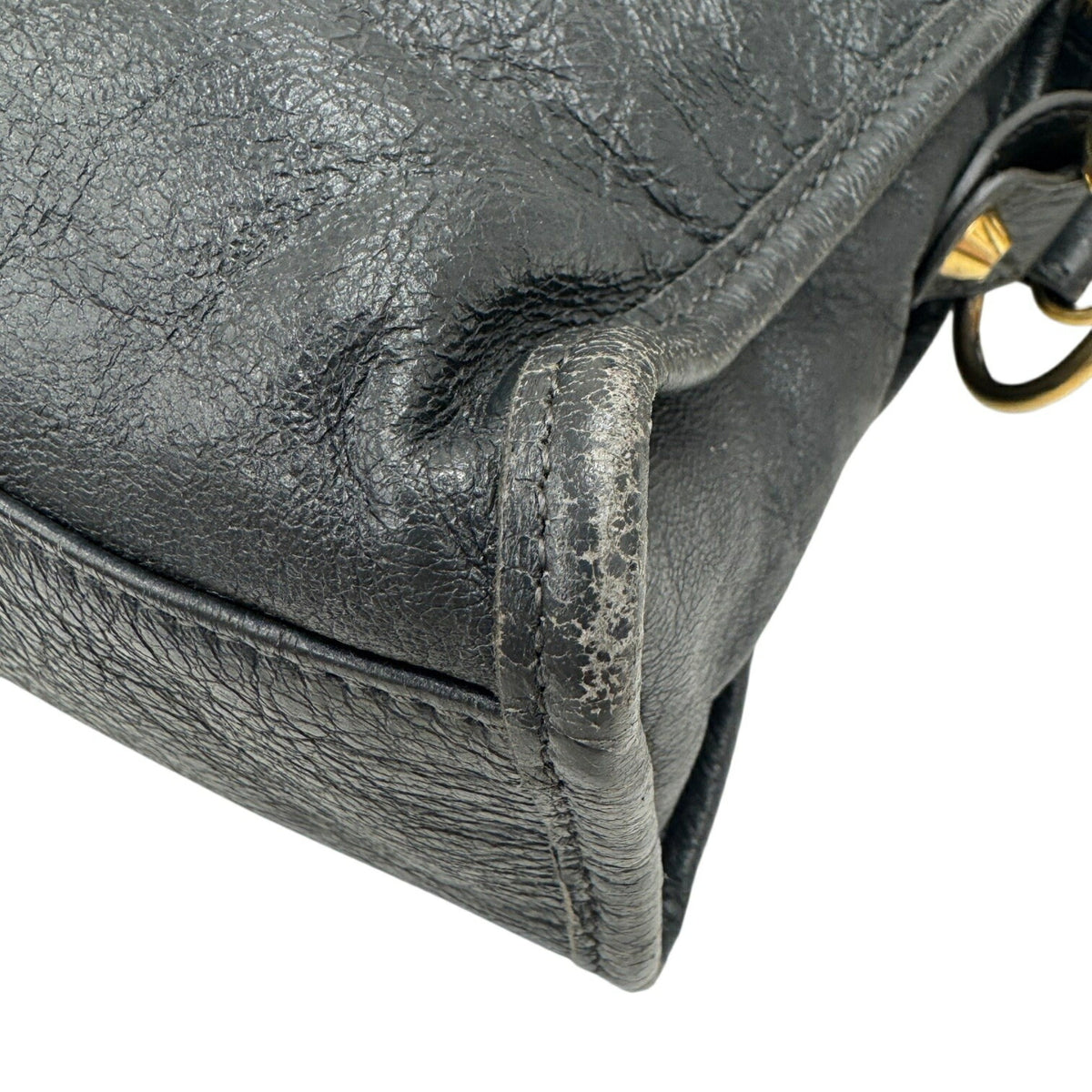 Balenciaga Gray Leather Handbag Shoulder Bag (Pre-Owned)