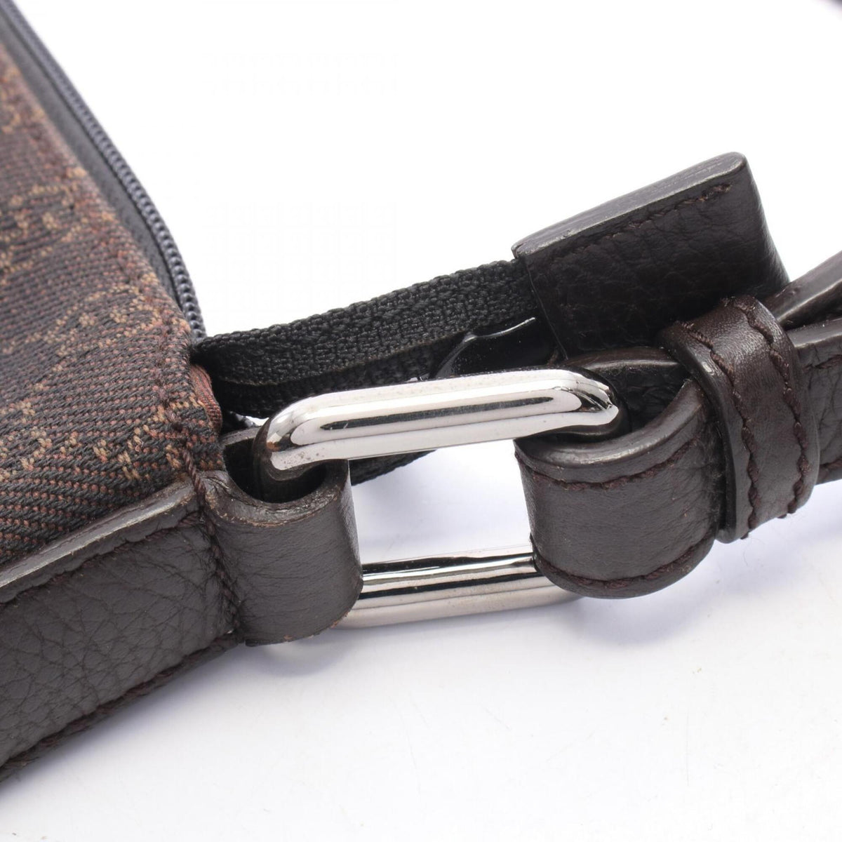 Gucci Brown Canvas Leather Handbag Shoulder Bag (Pre-Owned)