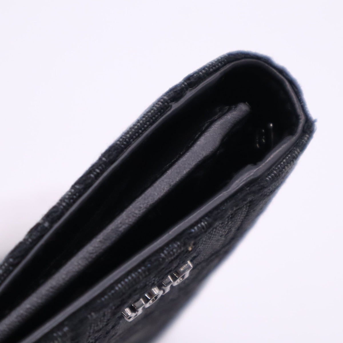 Christian Dior Black Canvas Leather Long Wallet (Bi-Fold) (Pre-Owned)