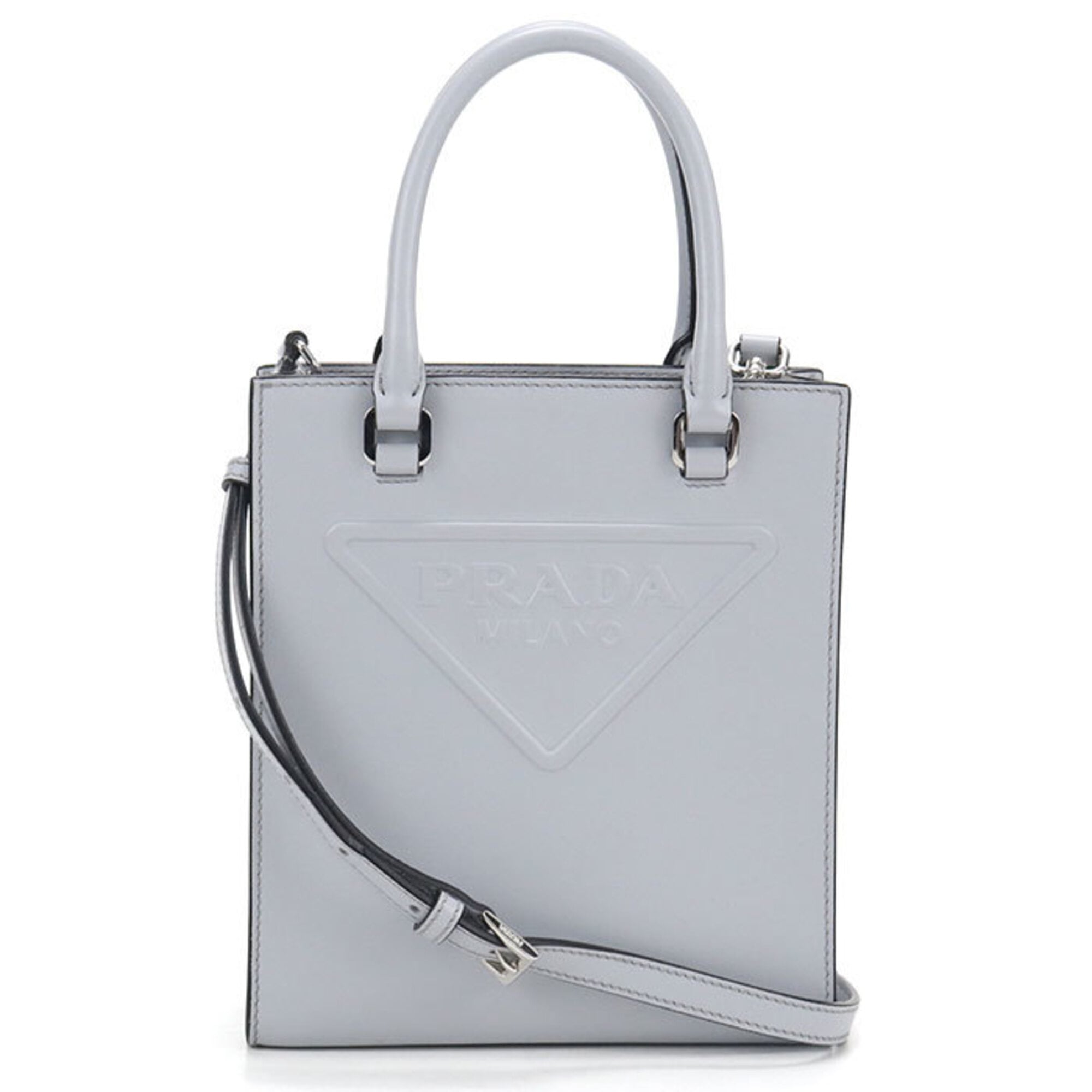 Prada Blue Leather Tote Bag (Pre-Owned)
