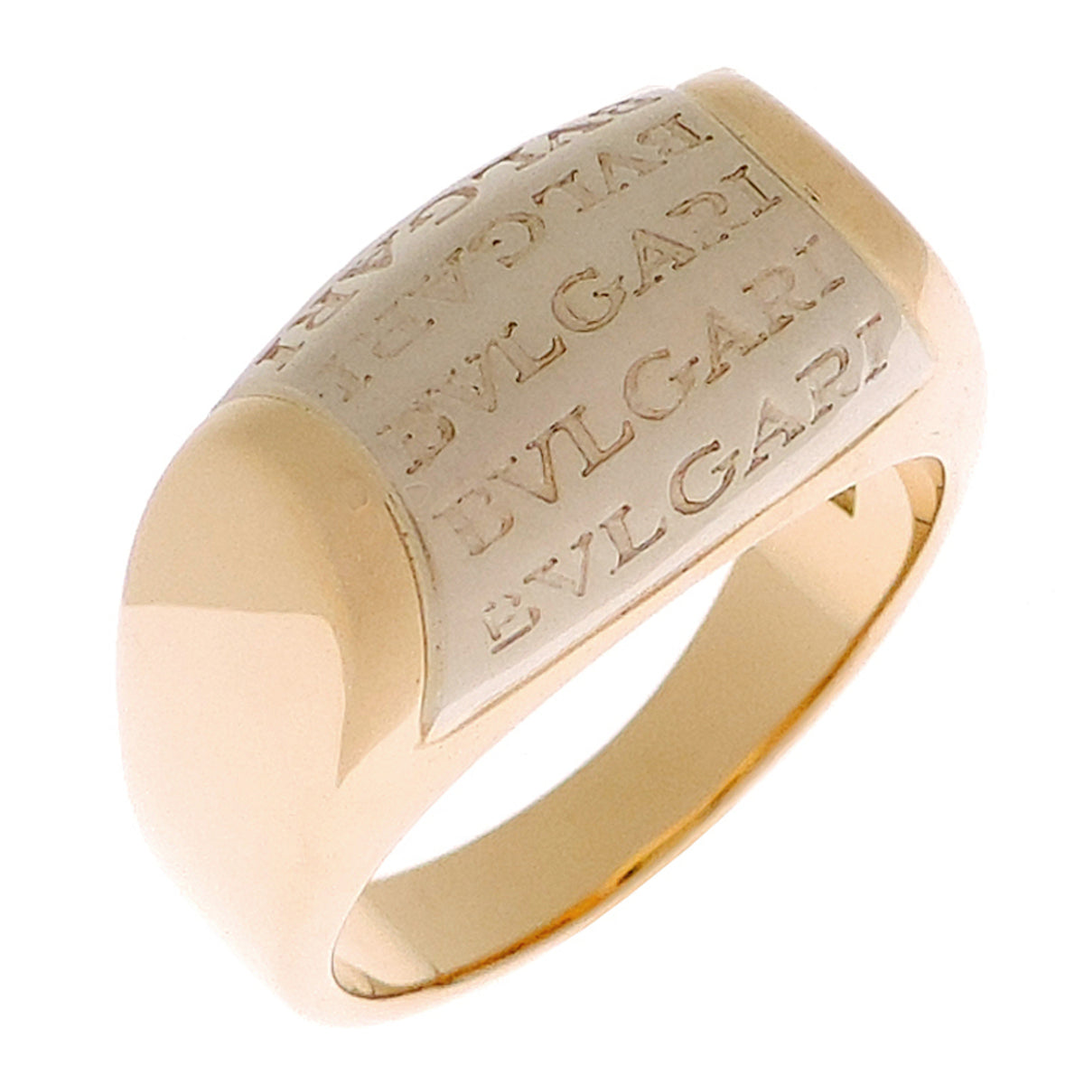 Bvlgari Yellow Gold (18K) White Gold (18K) Band Ring (Pre-Owned)