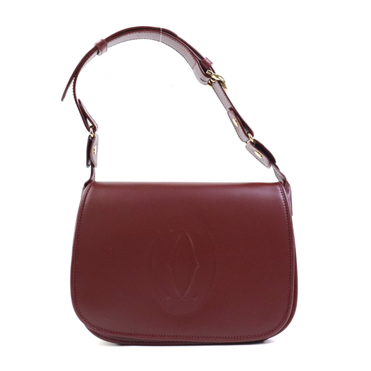 Cartier Burgundy Leather Shoulder Bag (Pre-Owned)