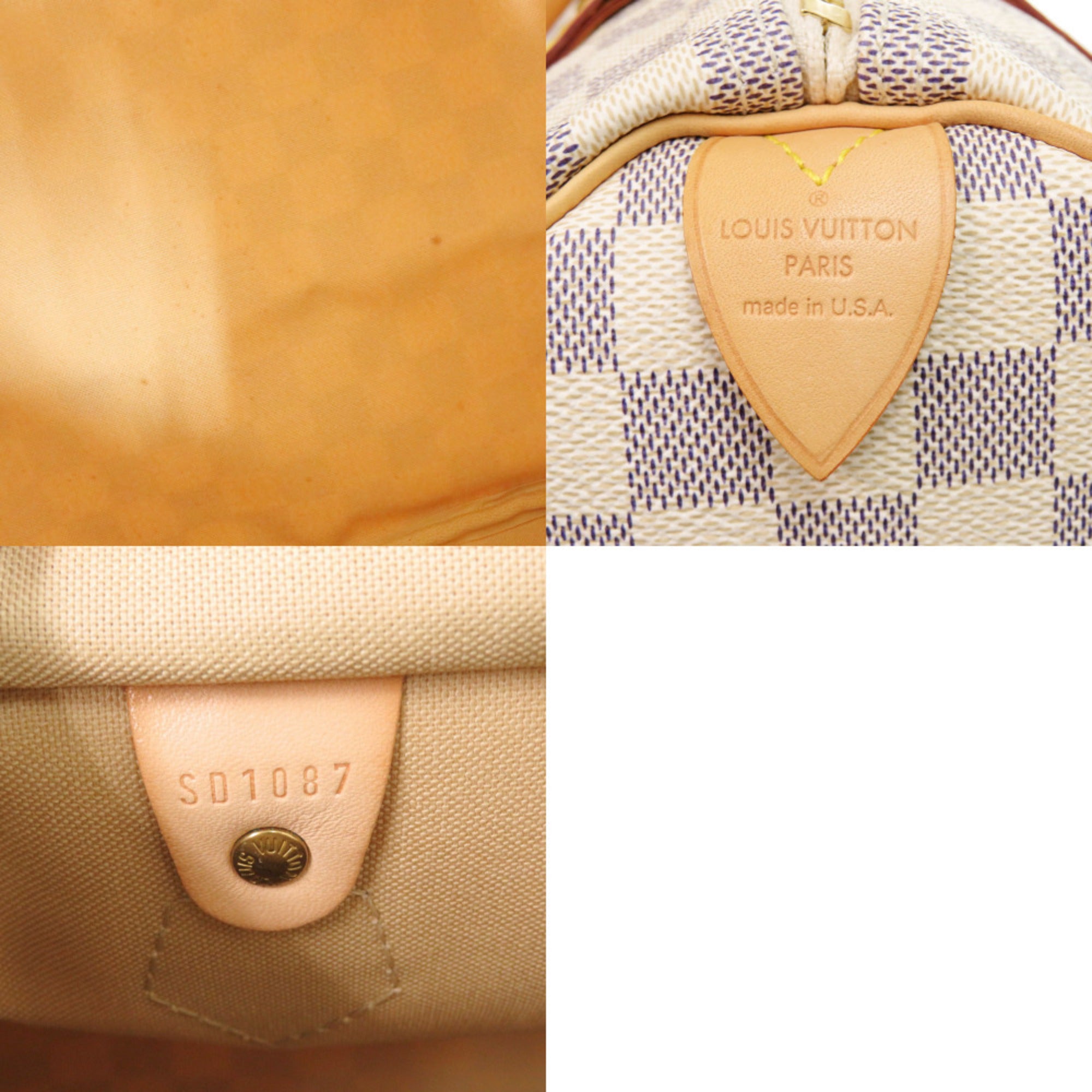 Louis Vuitton White Damier Azur Handbag (Pre-Owned)