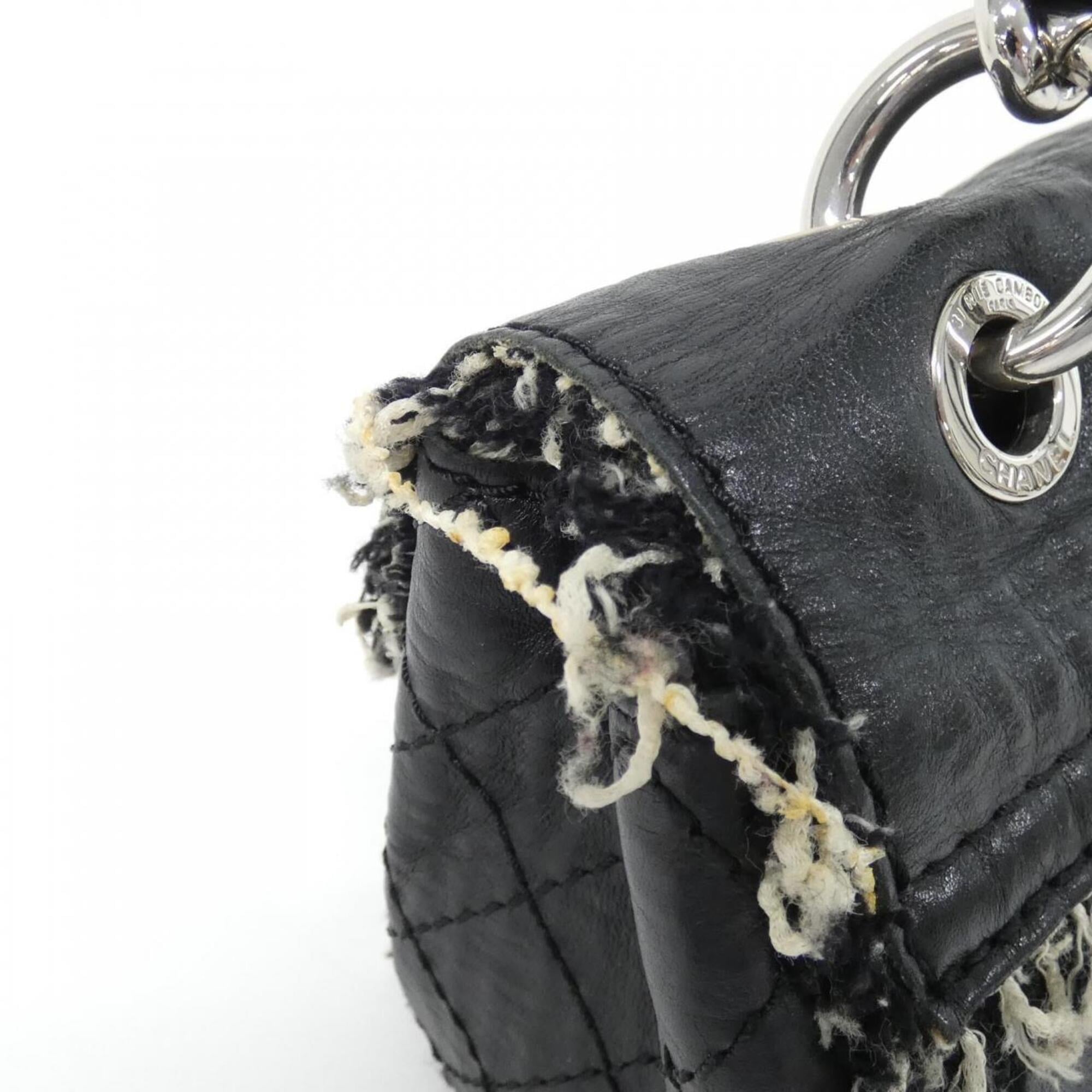 Chanel Black Tweed Leather Shoulder Bag (Pre-Owned)