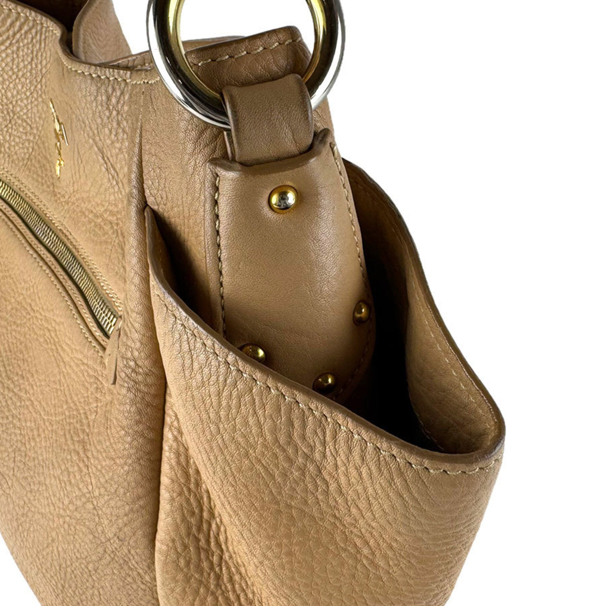 Prada Beige Leather Shoulder Bag (Pre-Owned)