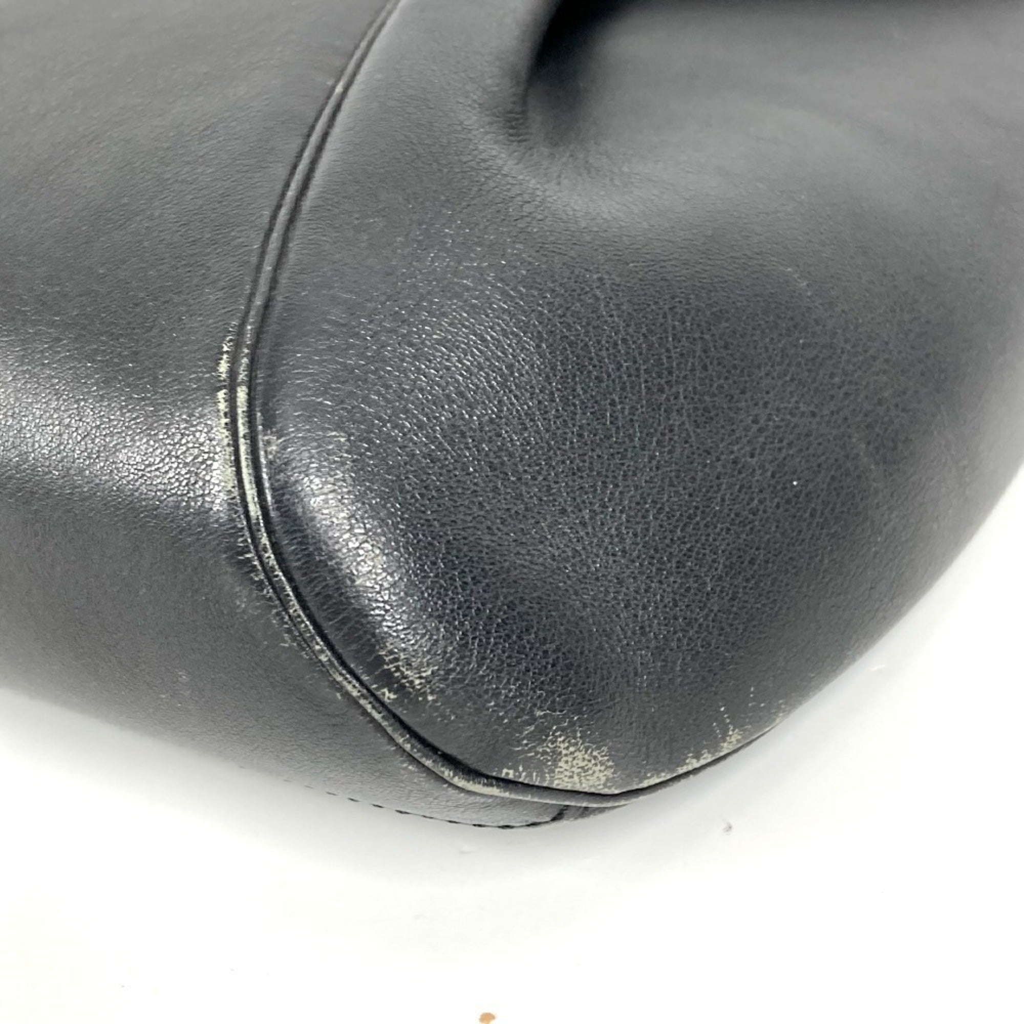 Cartier Panthère Black Leather Handbag Tote Bag (Pre-Owned)