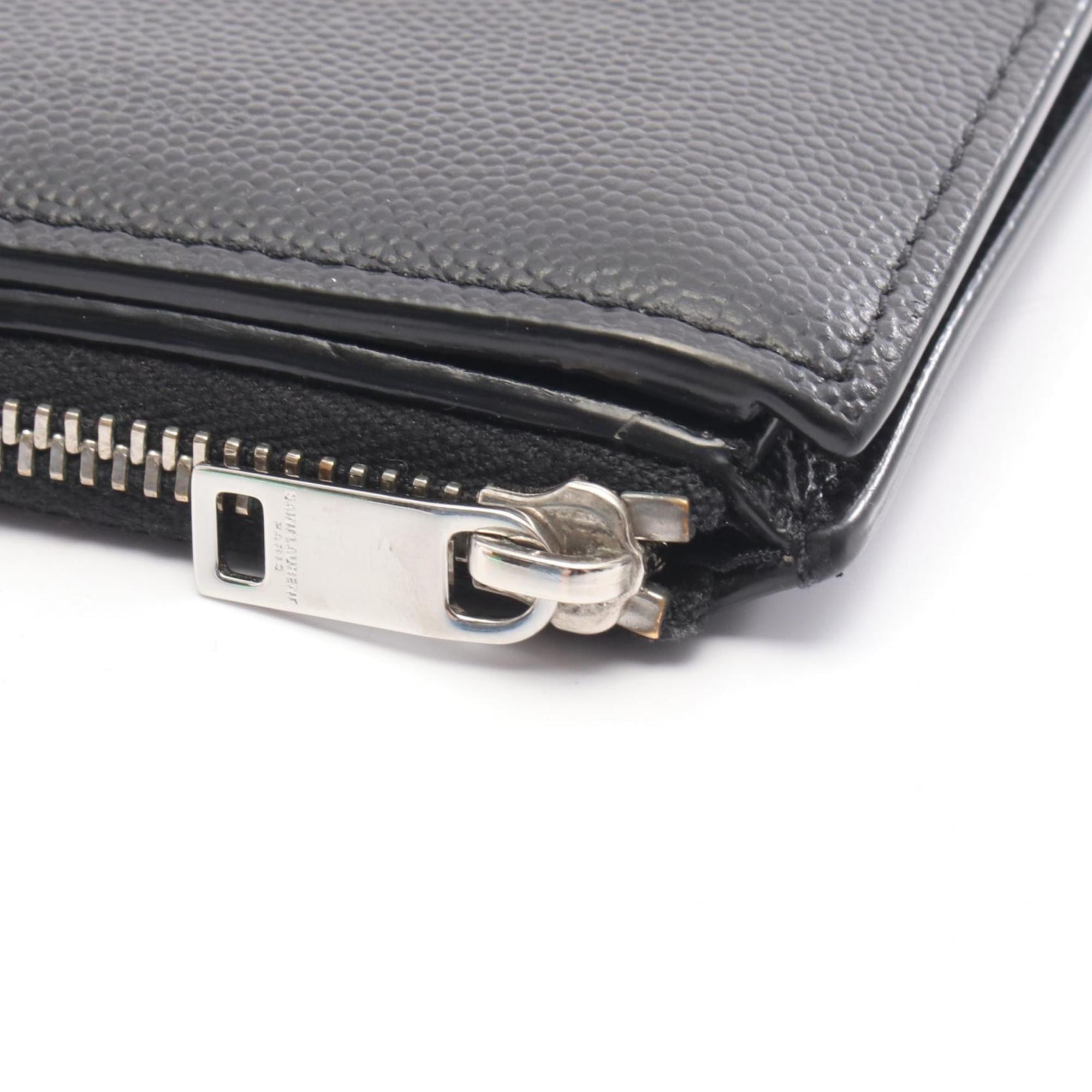 Yves Saint Laurent Black Leather Wallet (Bi-Fold) (Pre-Owned)