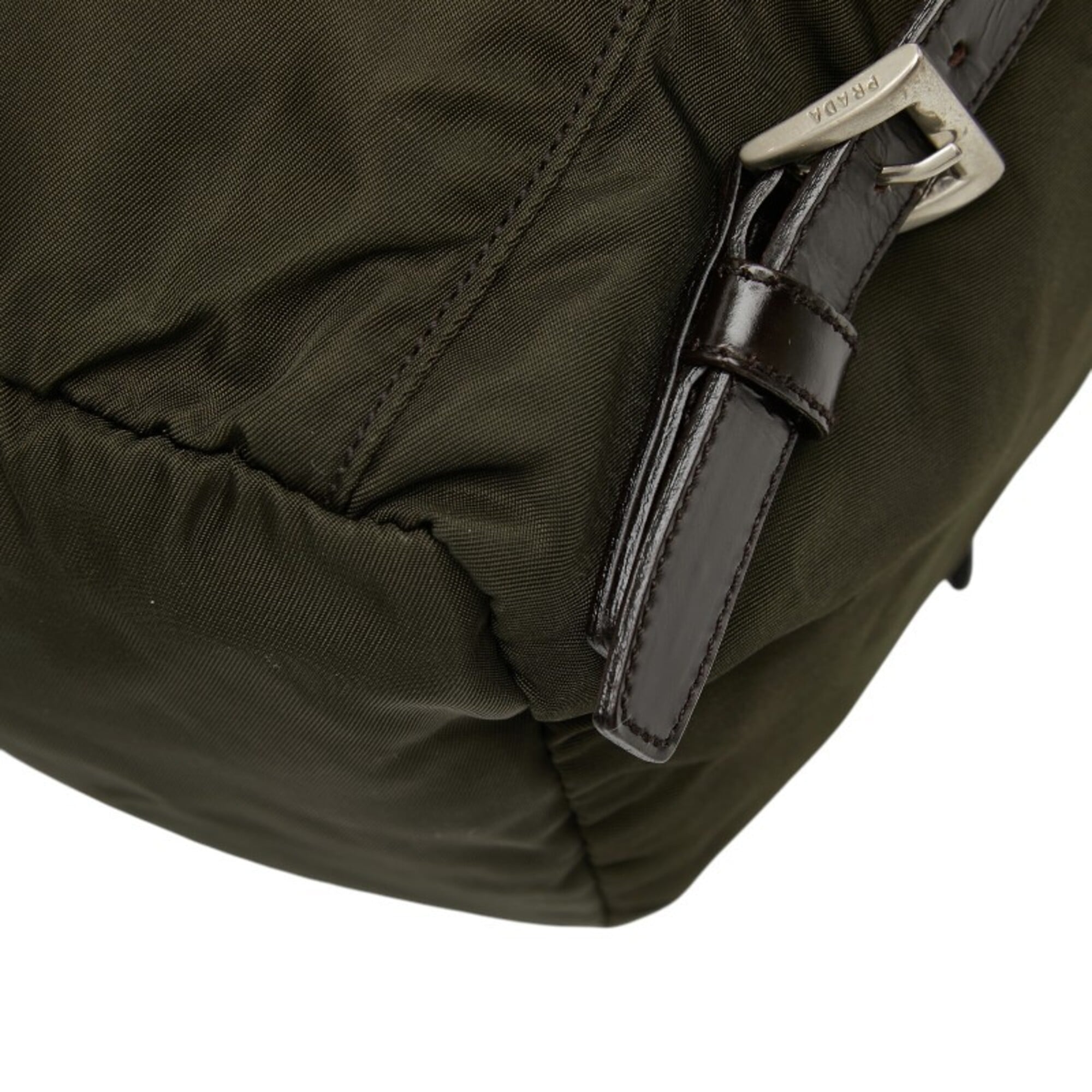 Prada Green Nylon Leather Backpack (Pre-Owned)