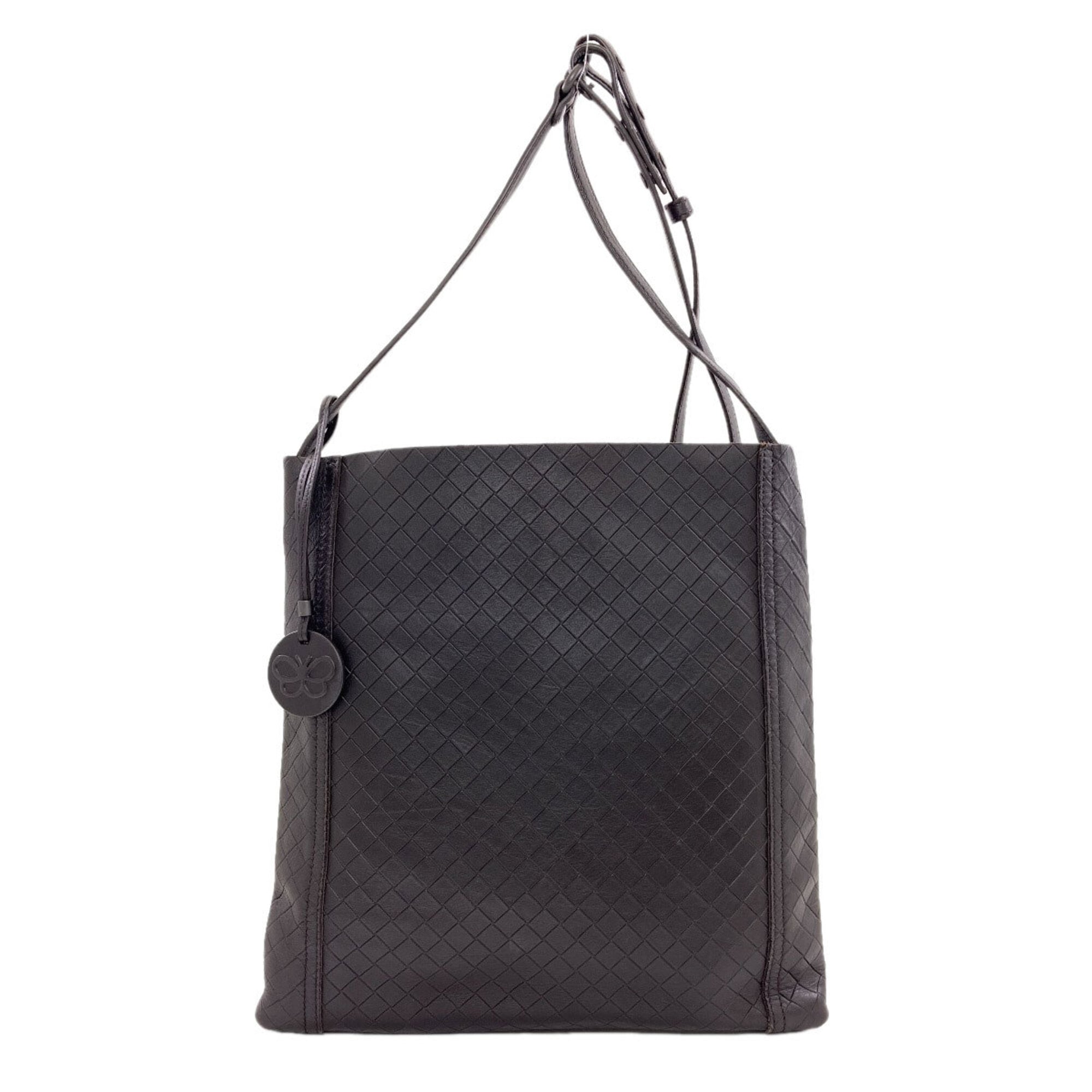 Bottega Veneta Dark Brown Leather Shoulder Bag (Pre-Owned)