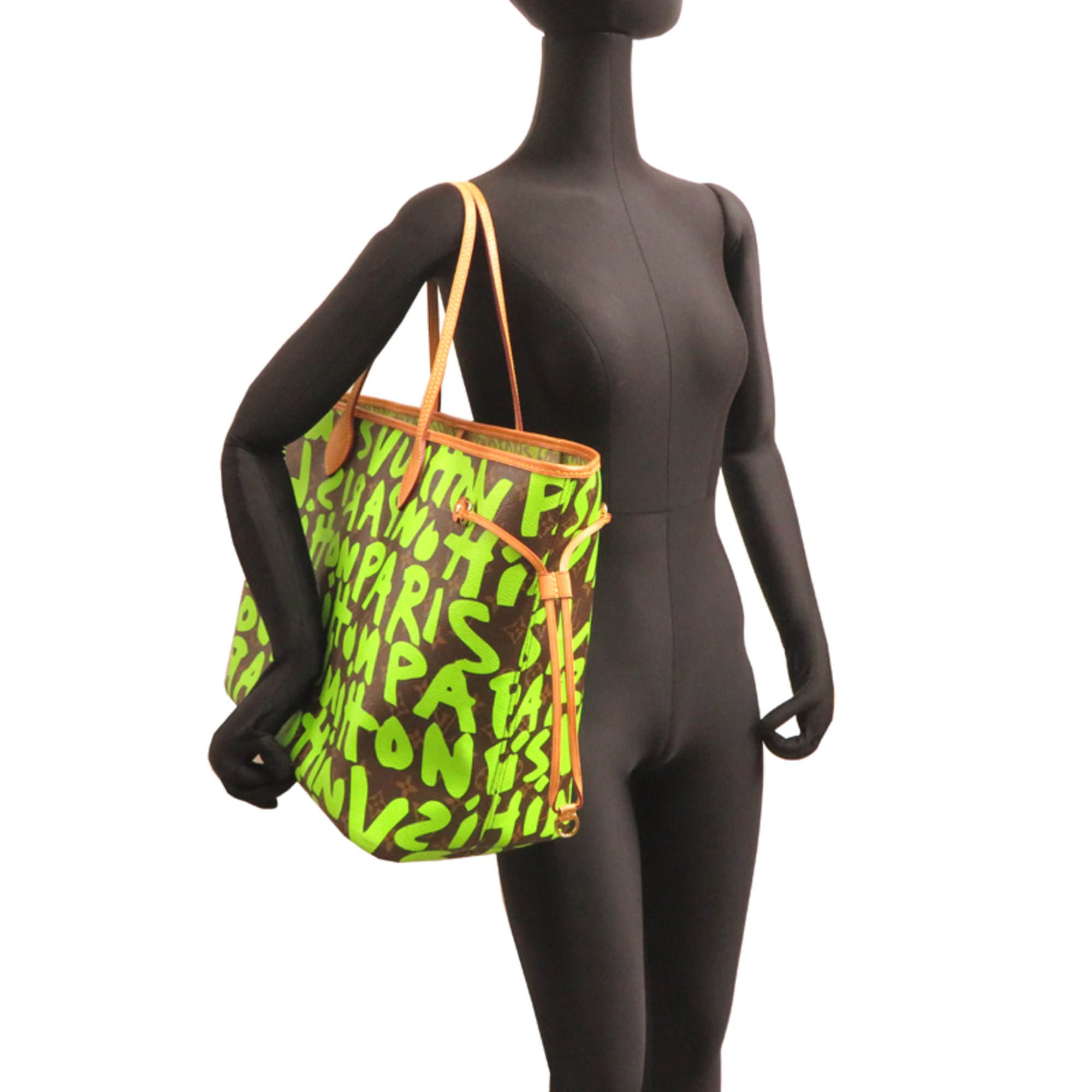 Louis Vuitton Green Monogram Graffiti Tote Bag (Pre-Owned)