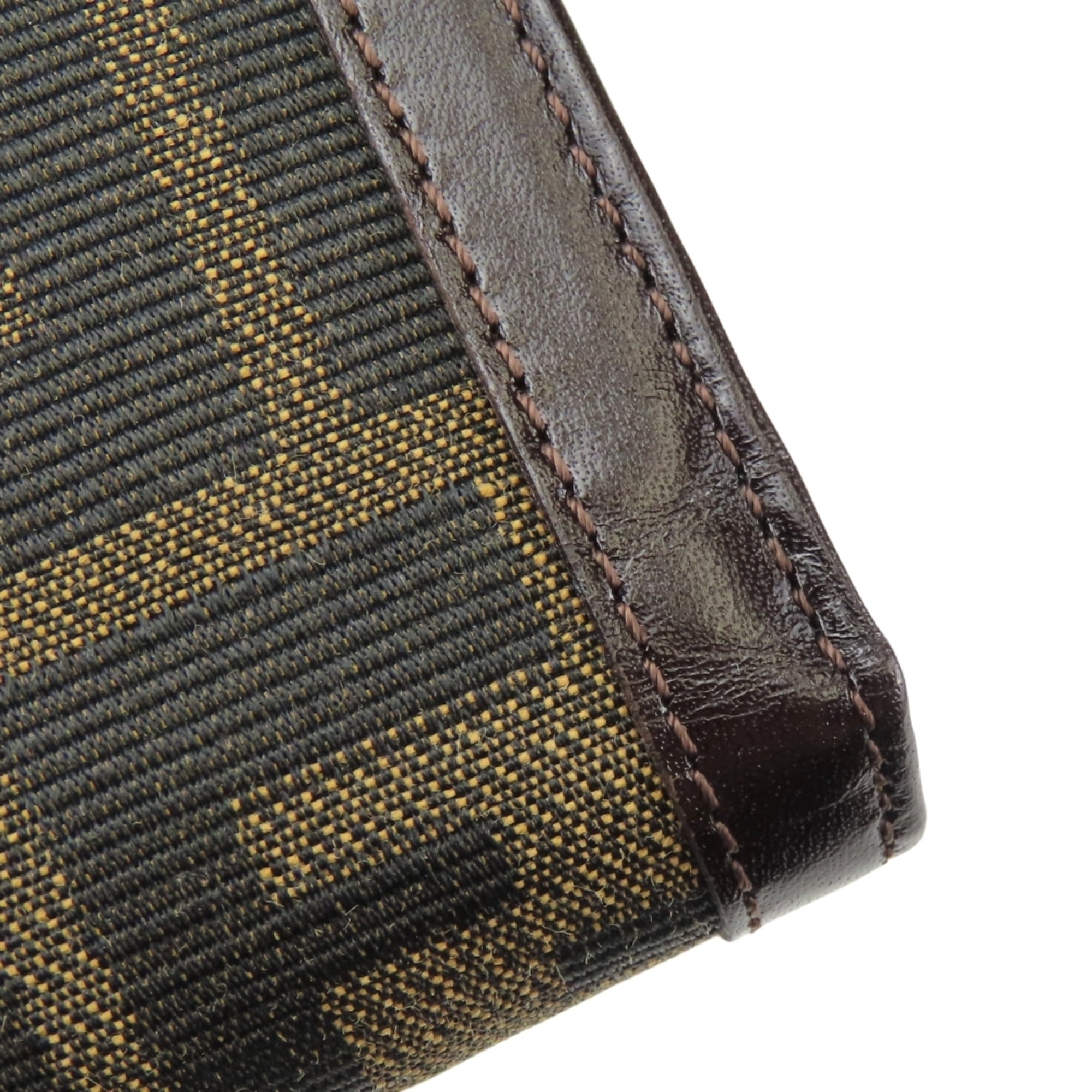 Fendi Zucca Brown Canvas Leather Wallet (Bi-Fold) (Pre-Owned)