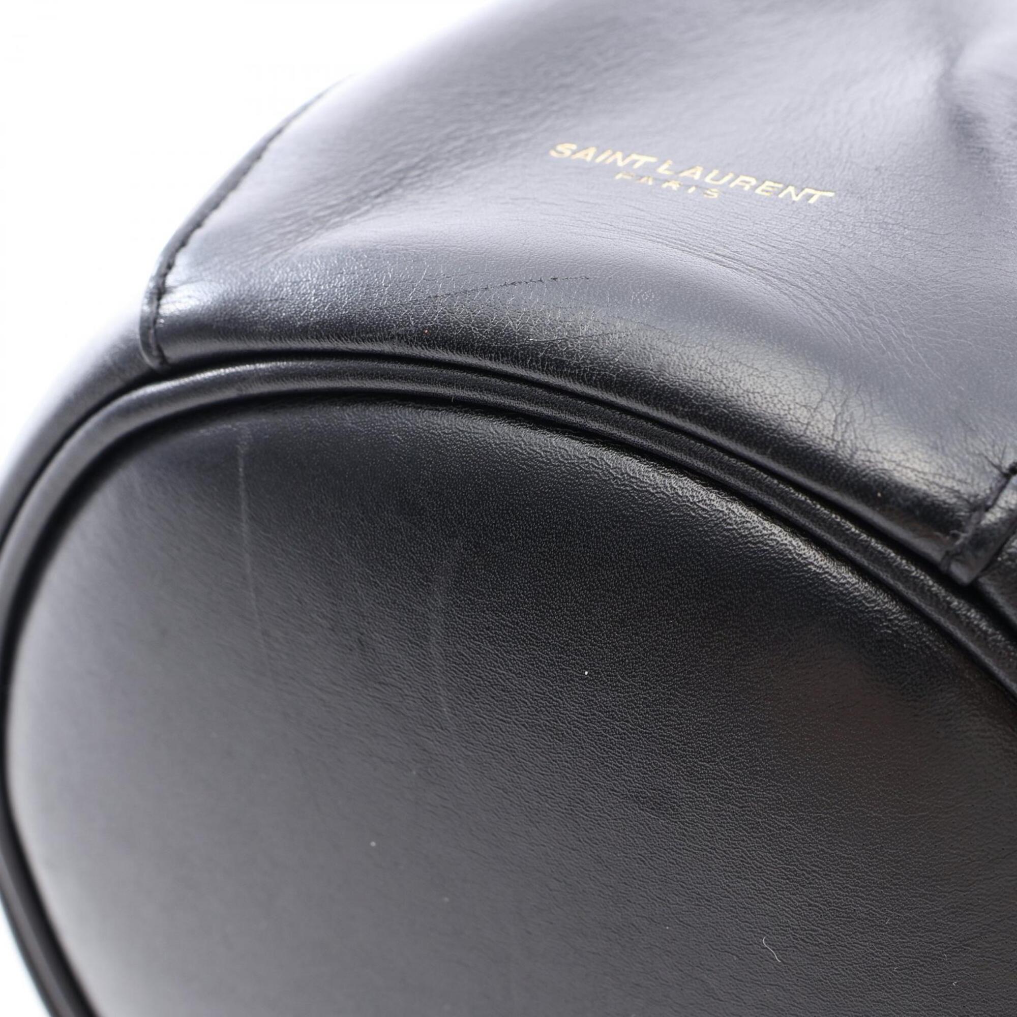 Saint Laurent Black Leather Handbag Shoulder Bag (Pre-Owned)