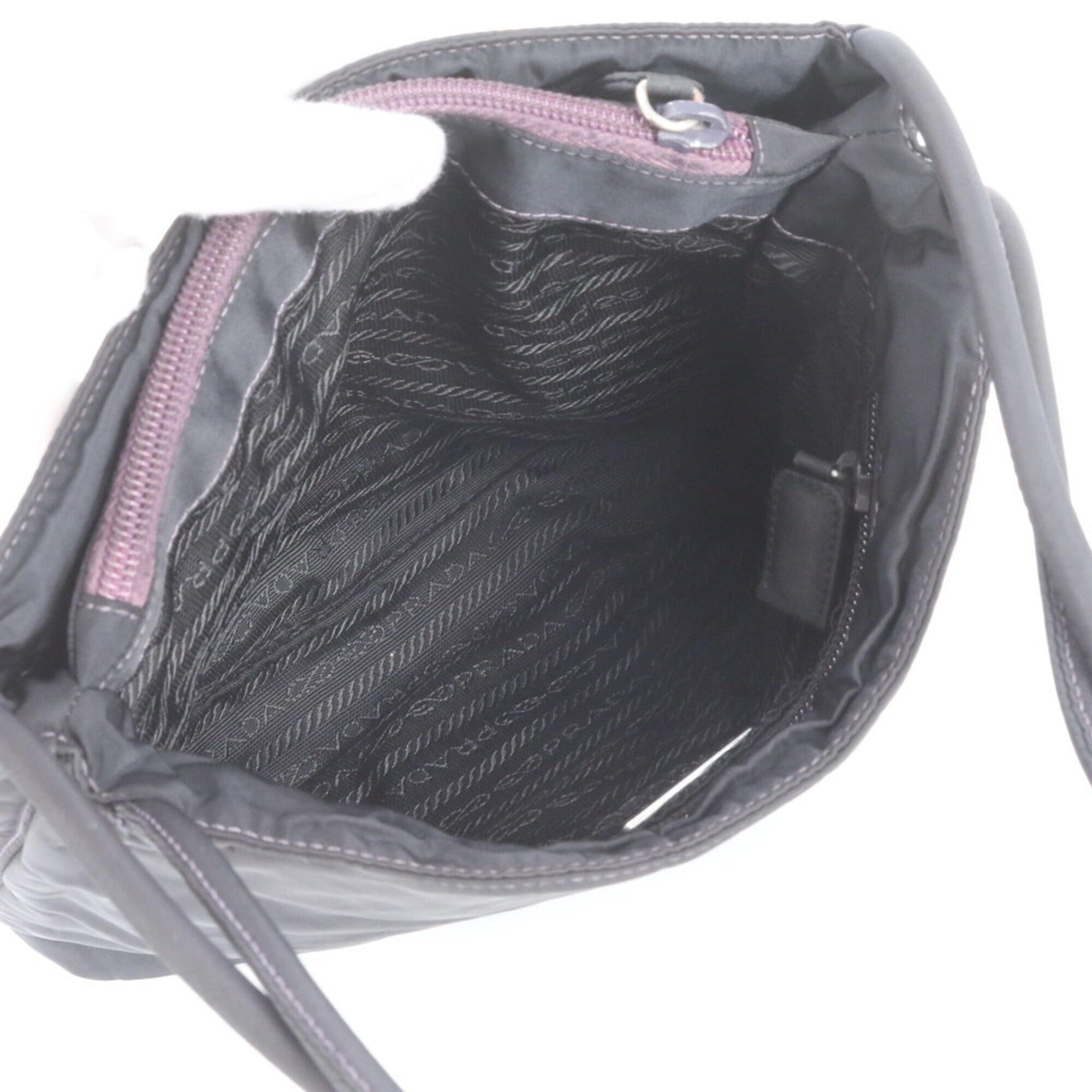 Prada Black Purple Shoulder Bag Tote Bag (Pre-Owned)
