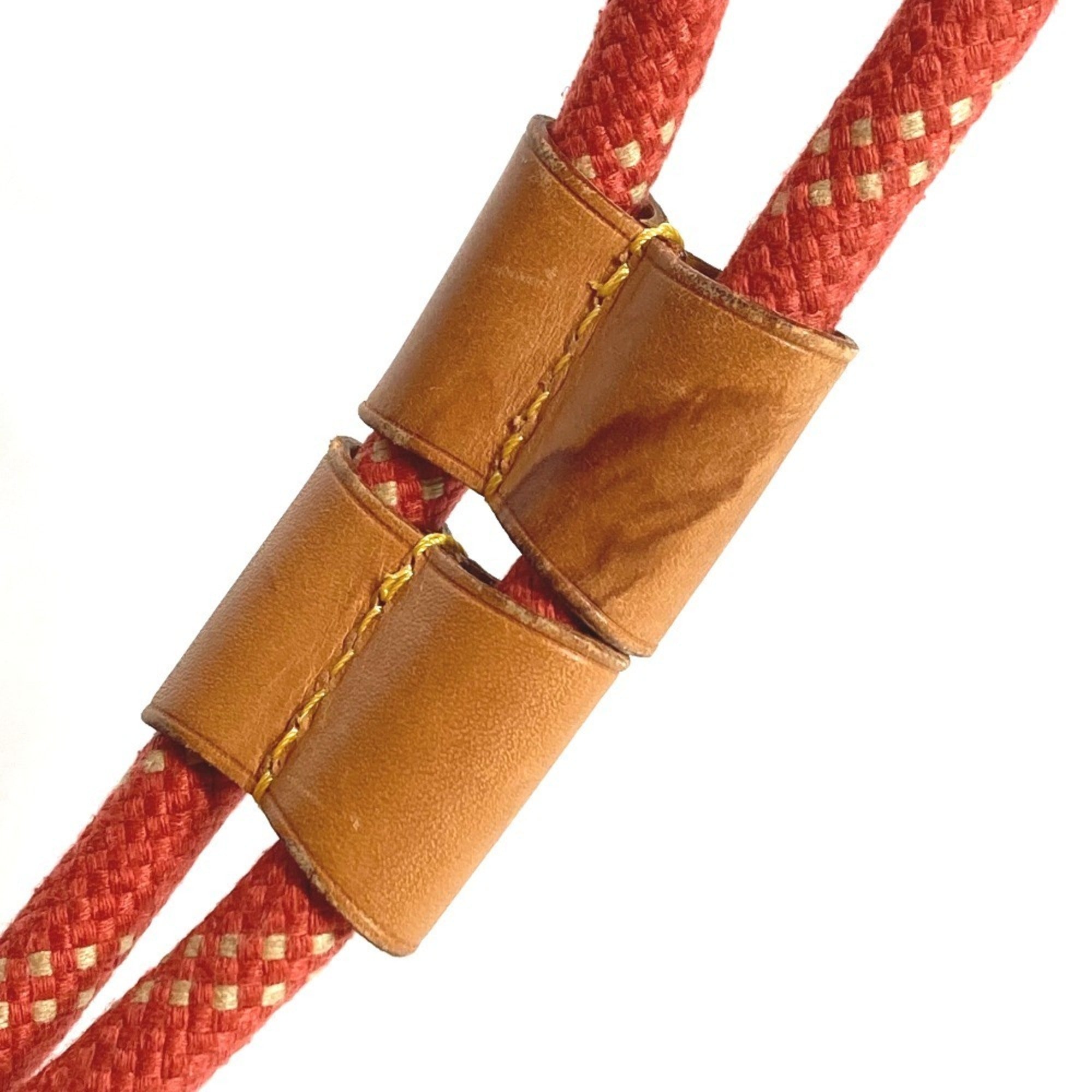 Louis Vuitton Orange Leather Canvas Shoulder Bag (Pre-Owned)