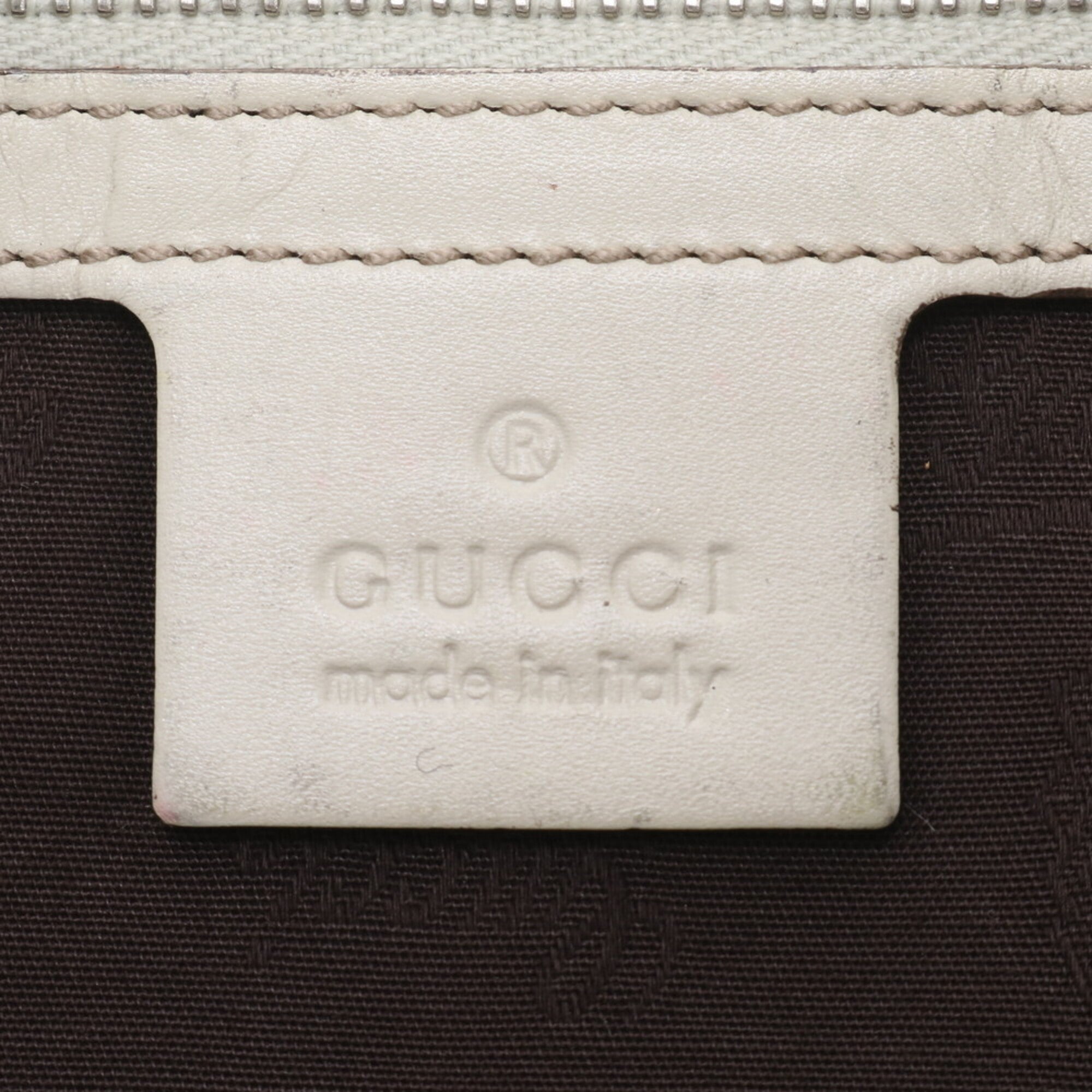 Gucci Gg Canvas Brown White Gg Canvas Leather Handbag Tote Bag (Pre-Owned)