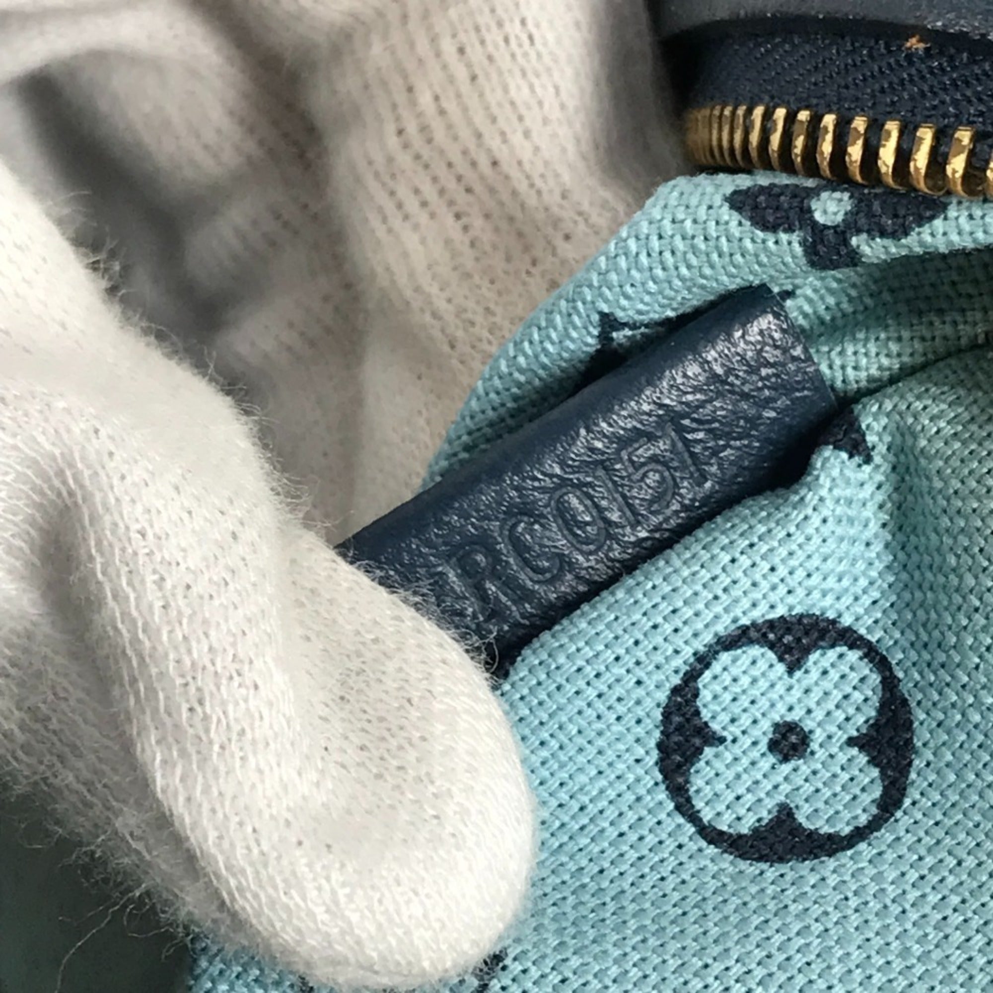 Louis Vuitton Blue Canvas Shoulder Bag Tote Bag (Pre-Owned)