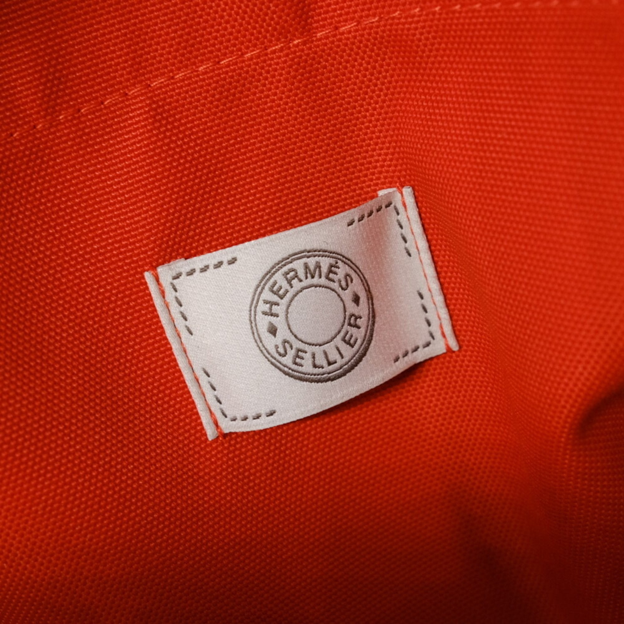Hermes Navy Orange Canvas Backpack (Pre-Owned)
