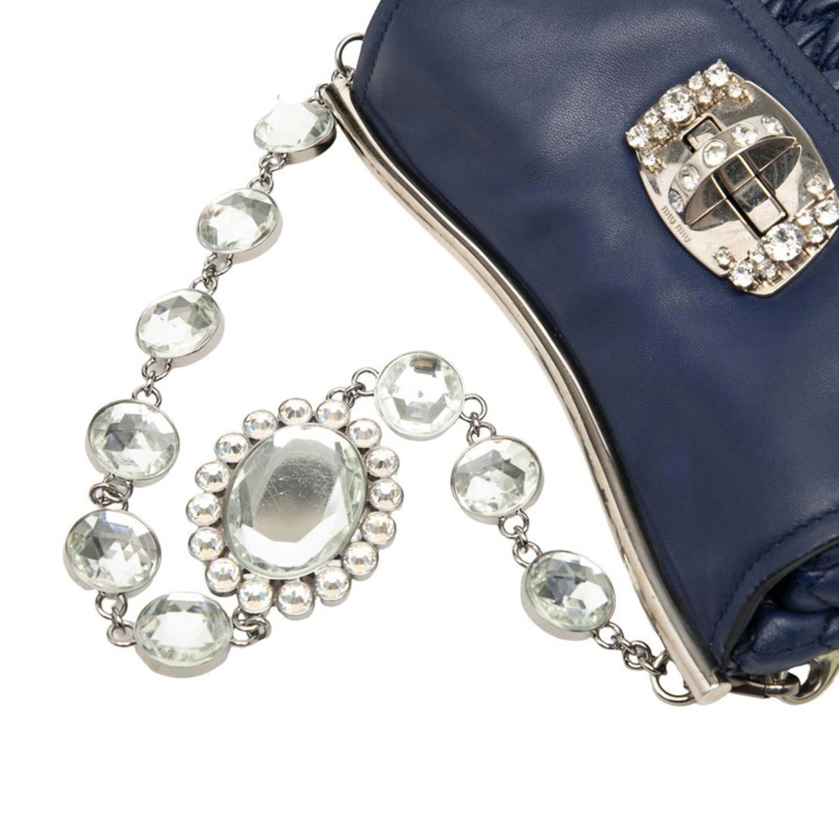 Miu Miu Blue Leather Handbag Shoulder Bag (Pre-Owned)
