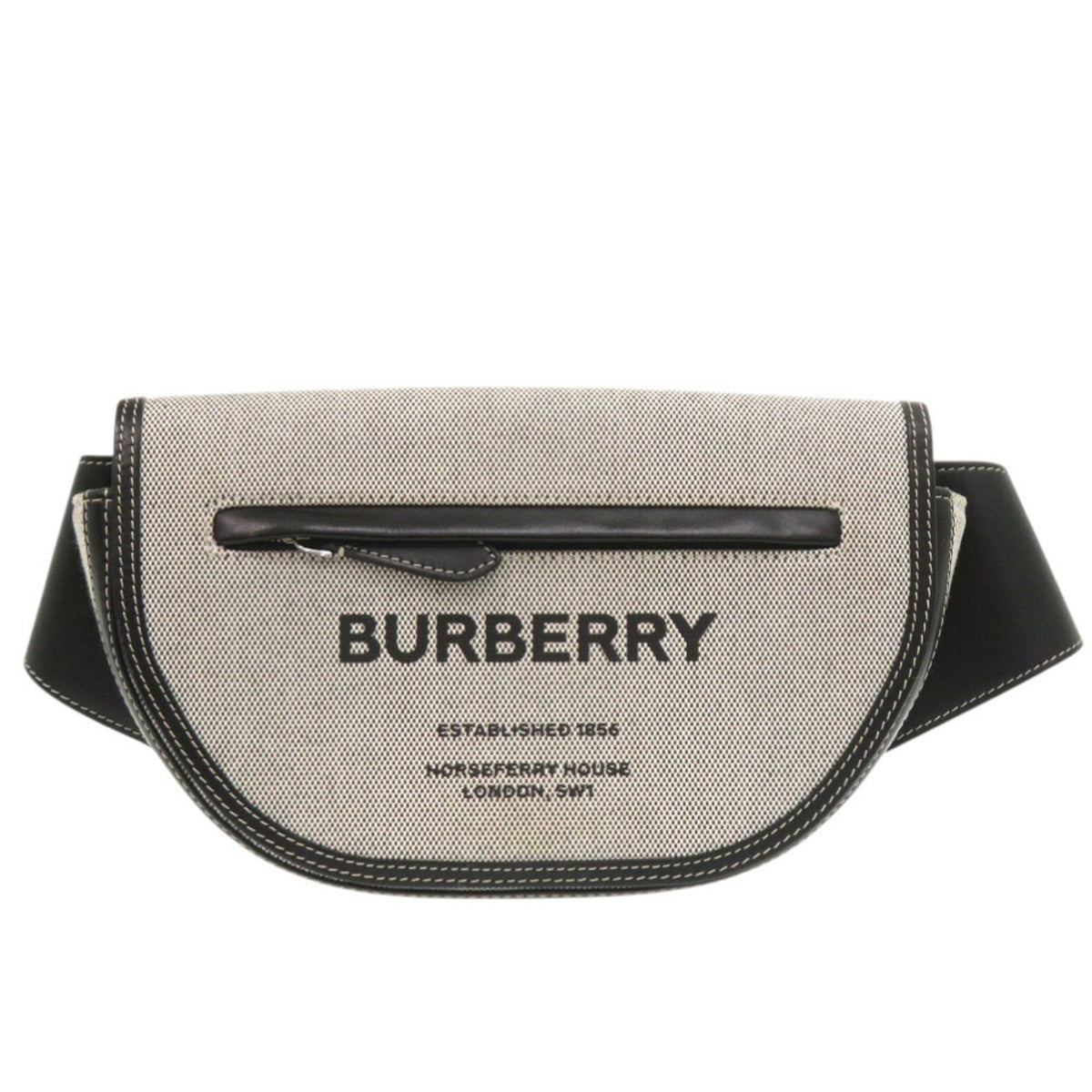 Burberry Black Canvas Leather Fanny Pack (Pre-Owned)
