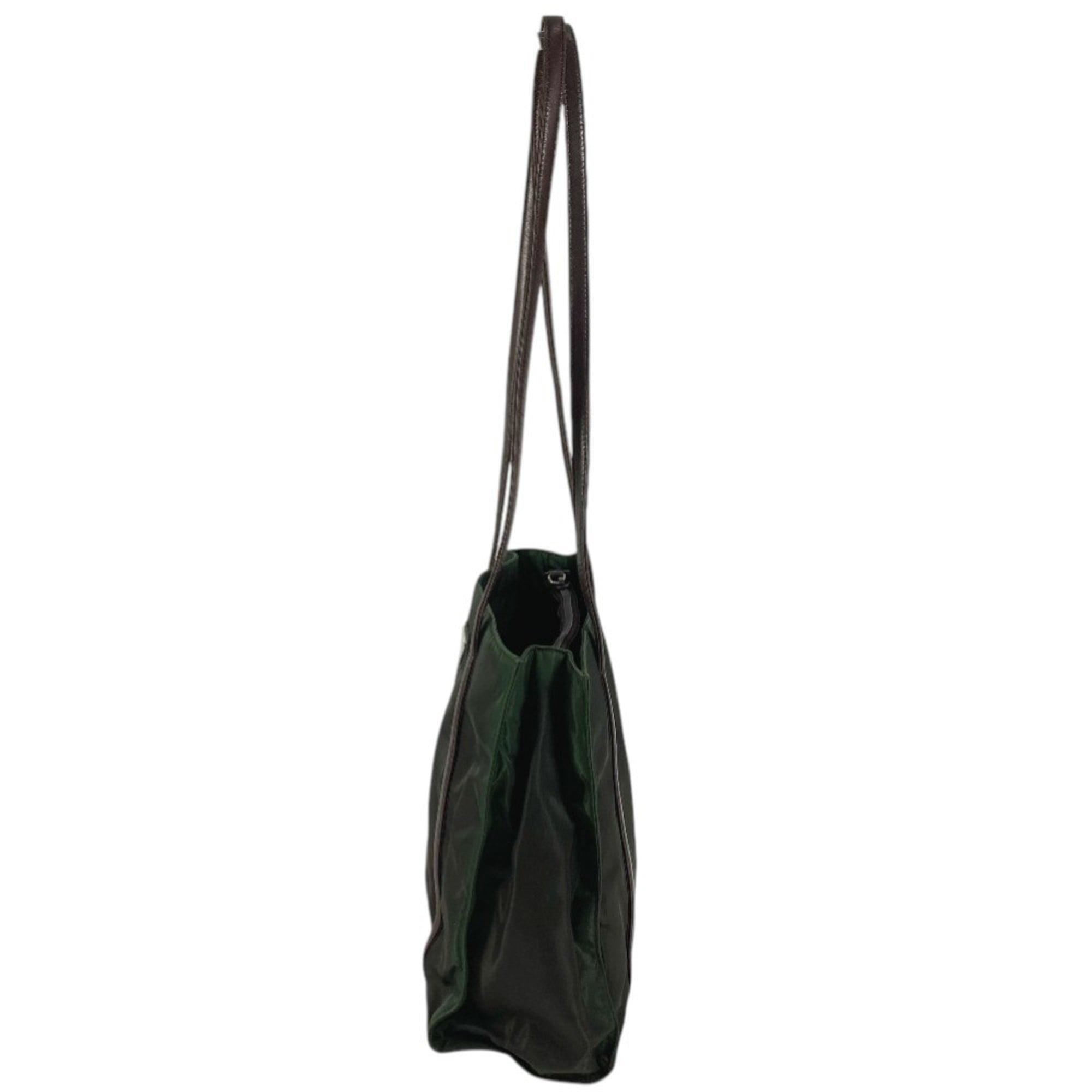 Prada Khaki Nylon Handbag Shoulder Bag Tote Bag (Pre-Owned)