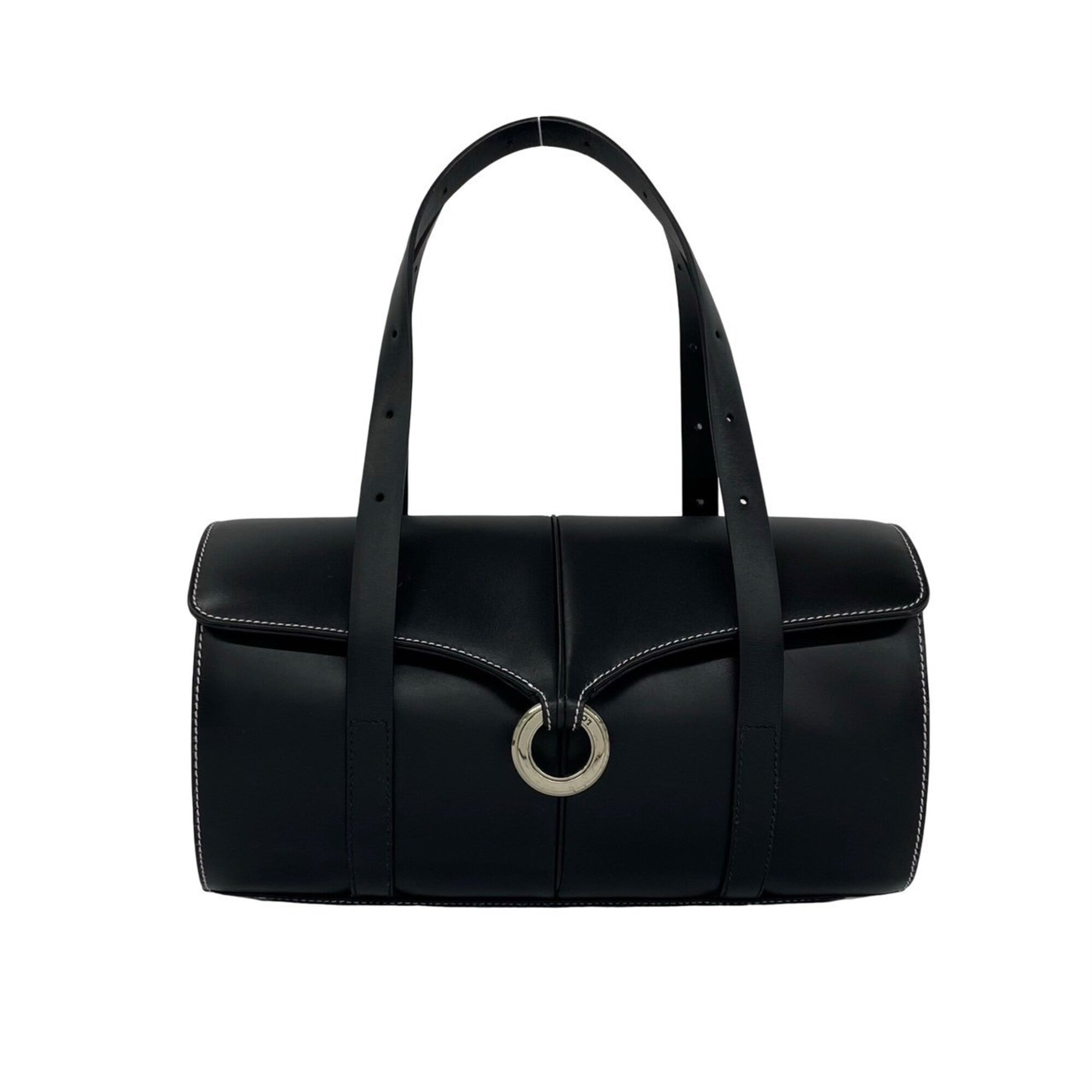Loewe Black Leather Boston Bag Handbag (Pre-Owned)
