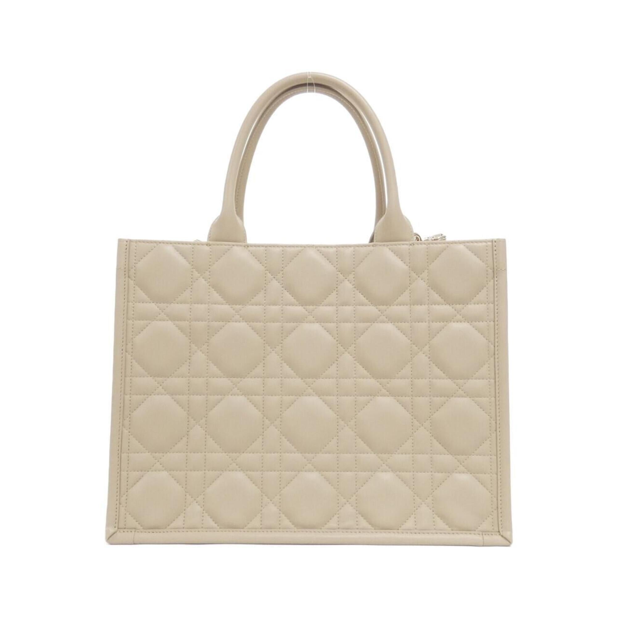 Christian Dior Beige Leather Handbag Tote Bag (Pre-Owned)