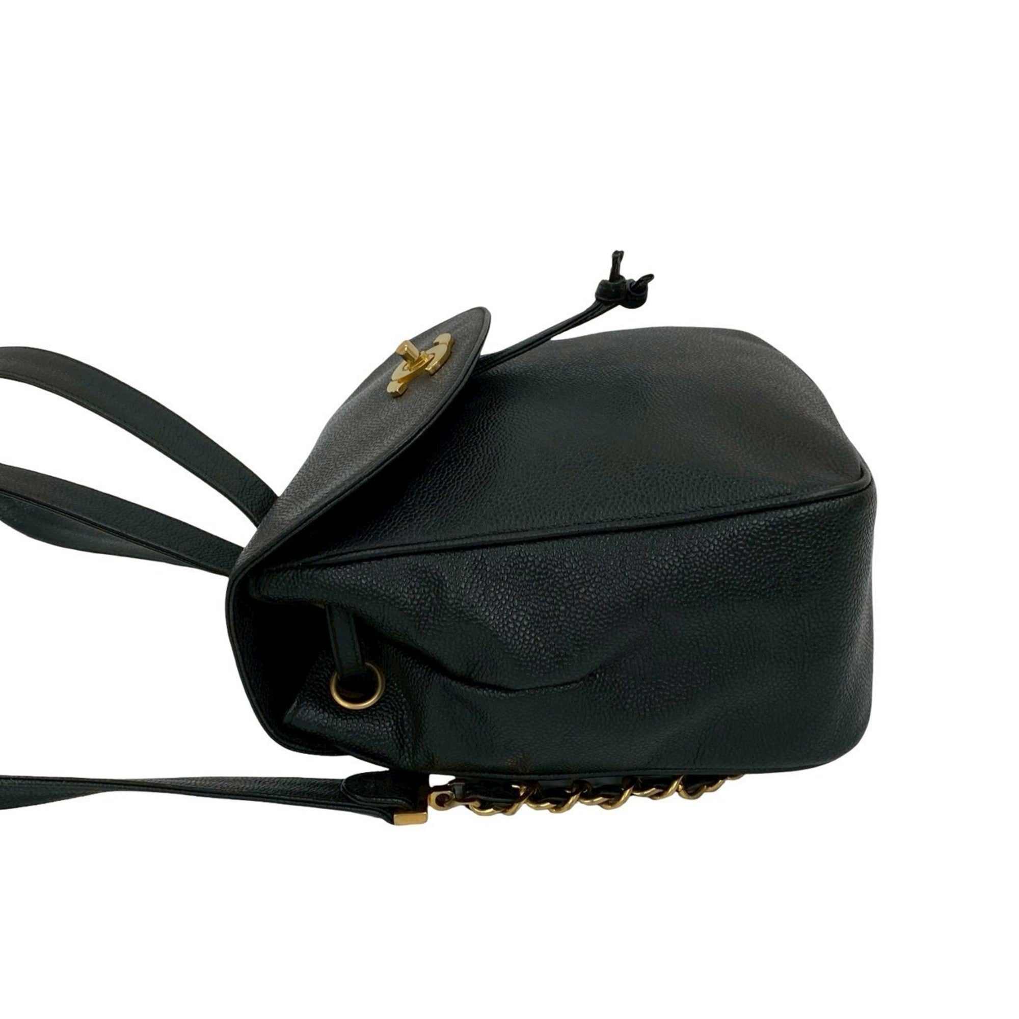 Chanel Black Grained Calfskin Backpack (Pre-Owned)