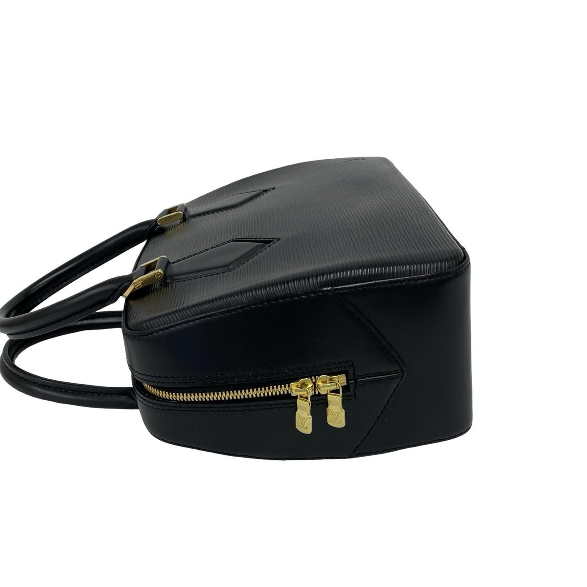 Louis Vuitton Black Leather Boston Bag Handbag (Pre-Owned)