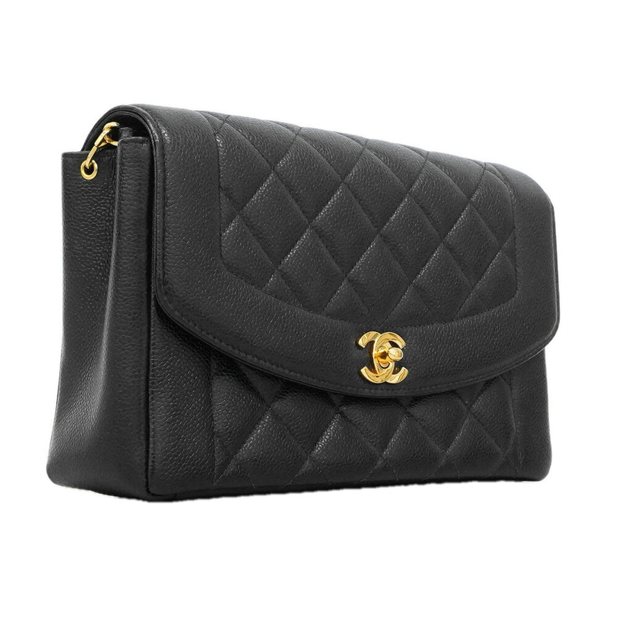 Chanel Black Grained Calfskin Shoulder Bag (Pre-Owned)