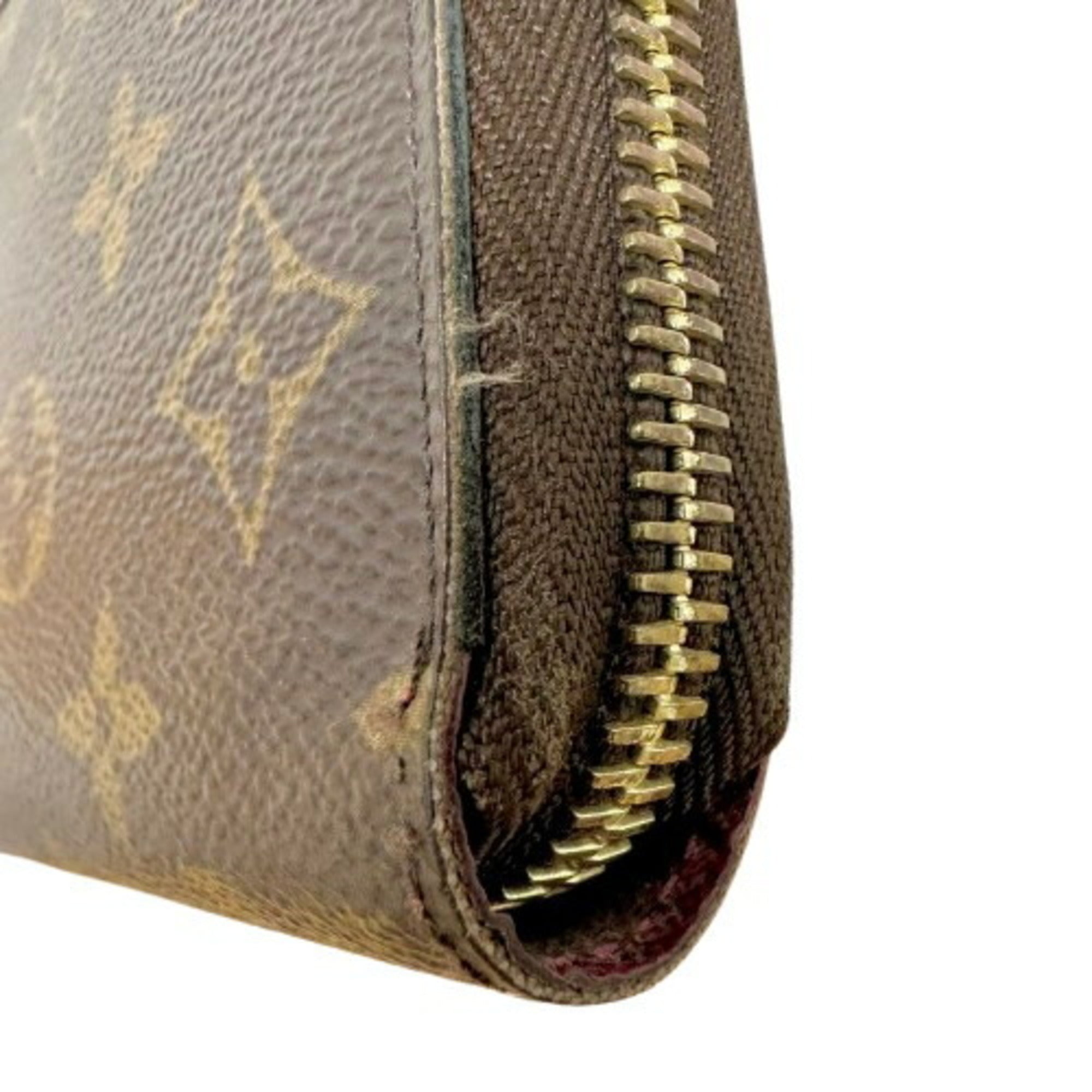 Louis Vuitton Monogram Brown Leather Long Wallet (Bi-Fold) (Pre-Owned)