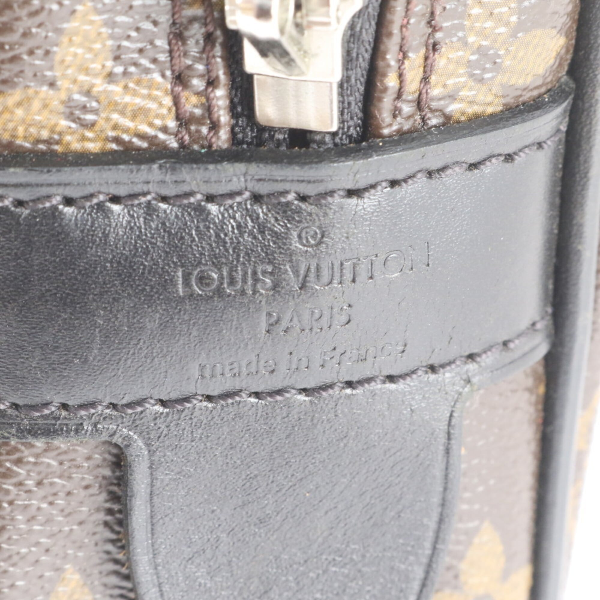 Louis Vuitton Brown Leather Coated Canvas Briefcase Tote Bag (Pre-Owned)
