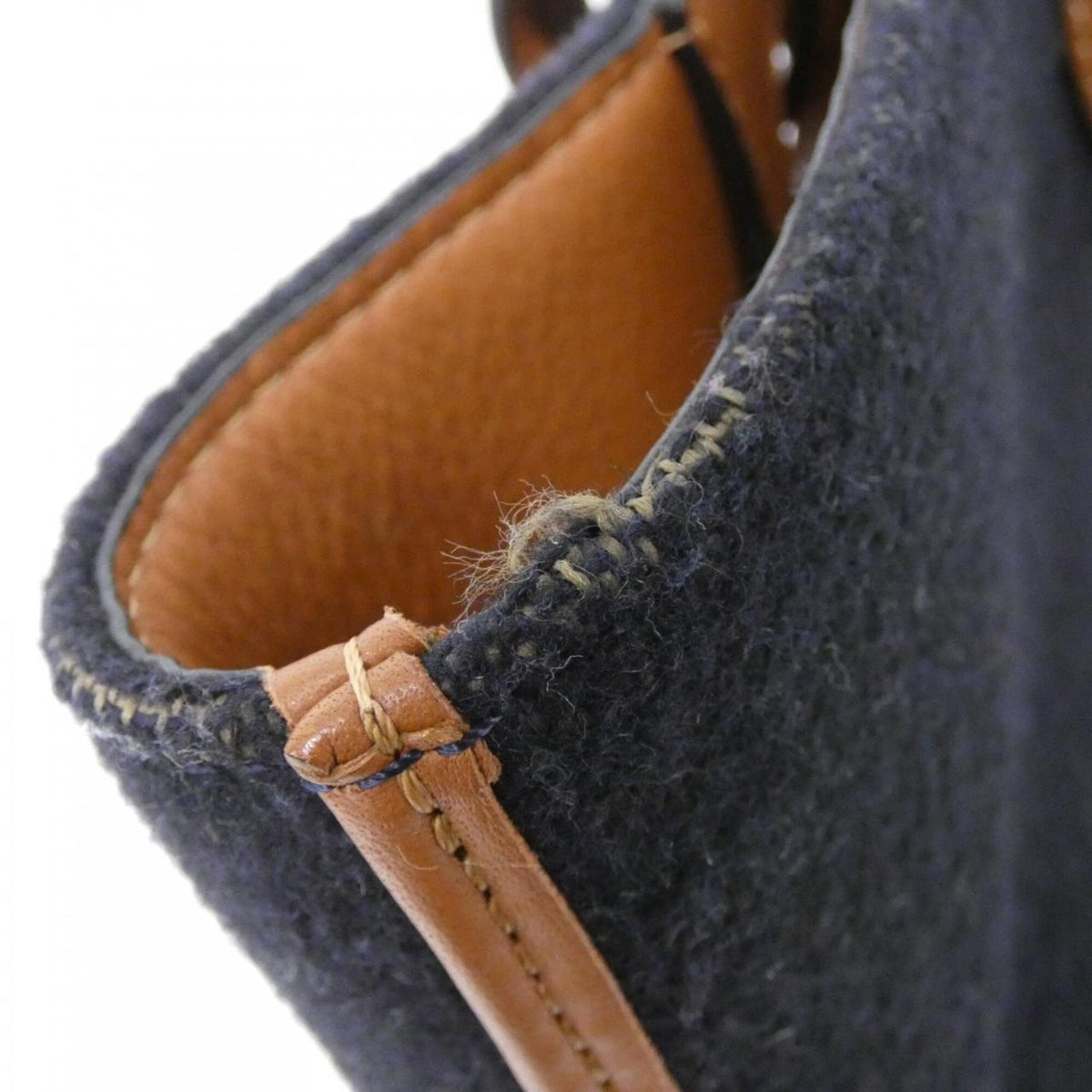 Loewe Blue Navy Acrylic Wool Polyester Leather Handbag (Pre-Owned)