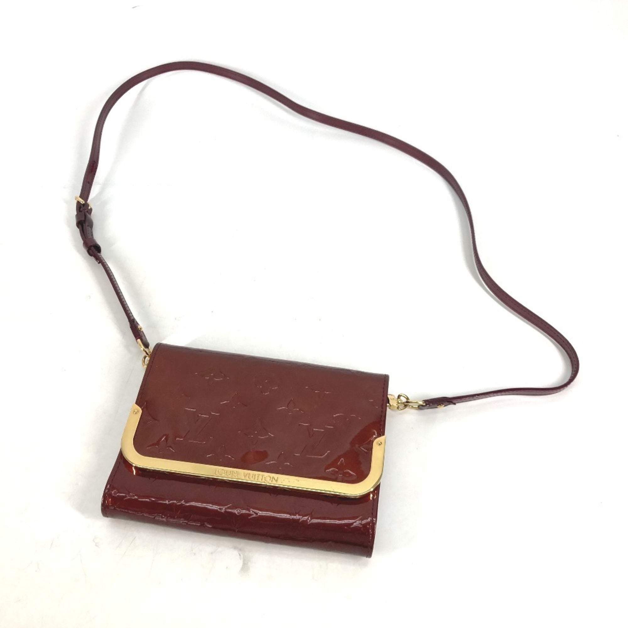 Louis Vuitton Monogram Vernis Purple Rouge Fauviste Monogram Vernis Clutch Bag Shoulder Bag (Pre-Owned)