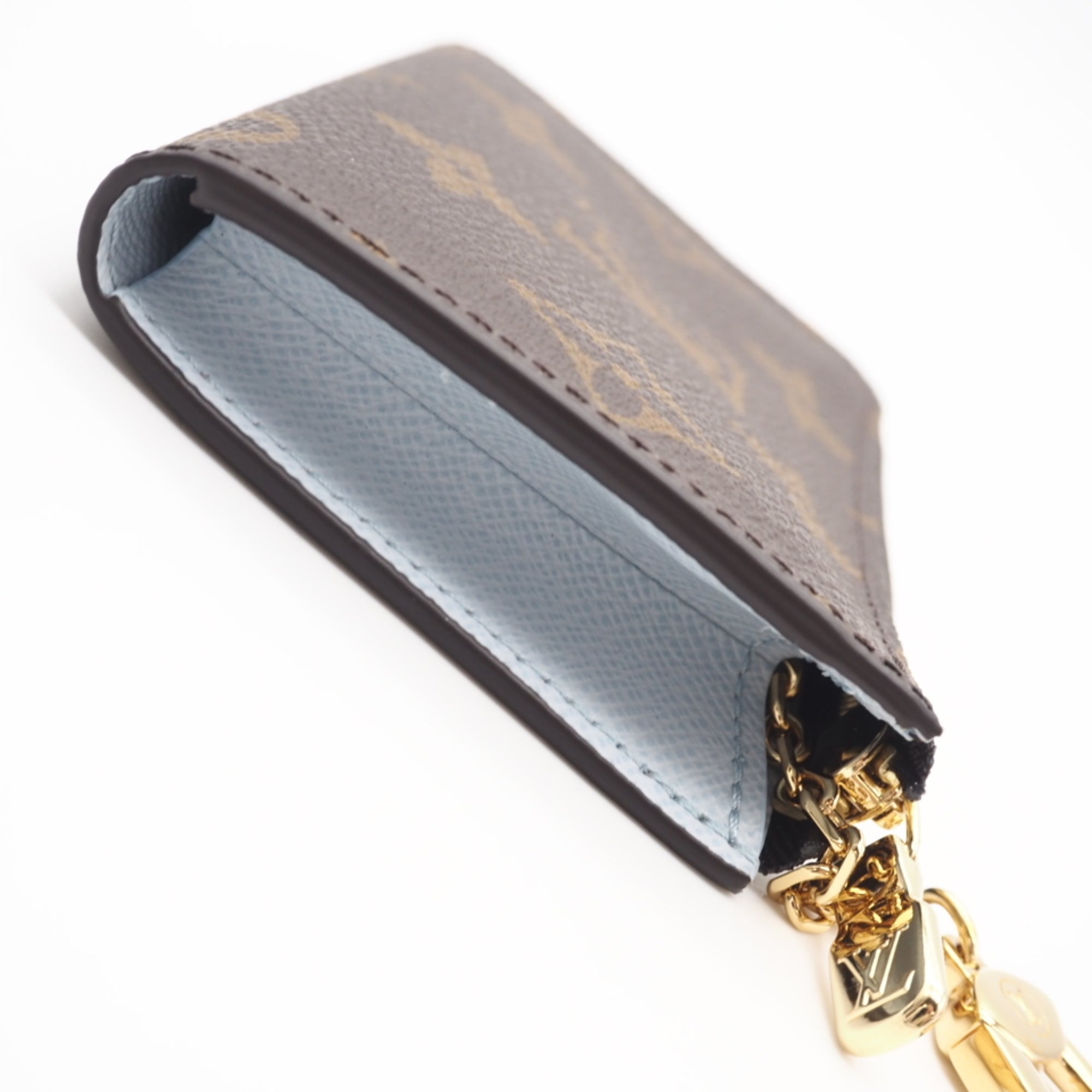 Louis Vuitton Beige Blue Brown Monogram Coated Canvas Coin Purse/Coin Case (Pre-Owned)