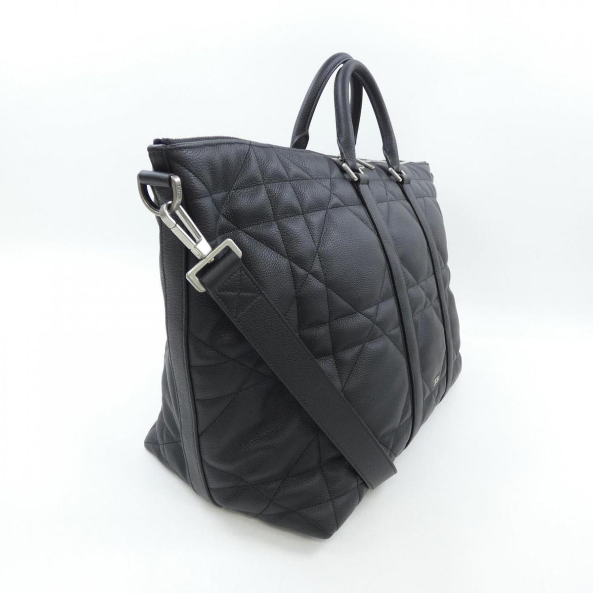Christian Dior Black Leather Handbag Weekend Bag (Pre-Owned)
