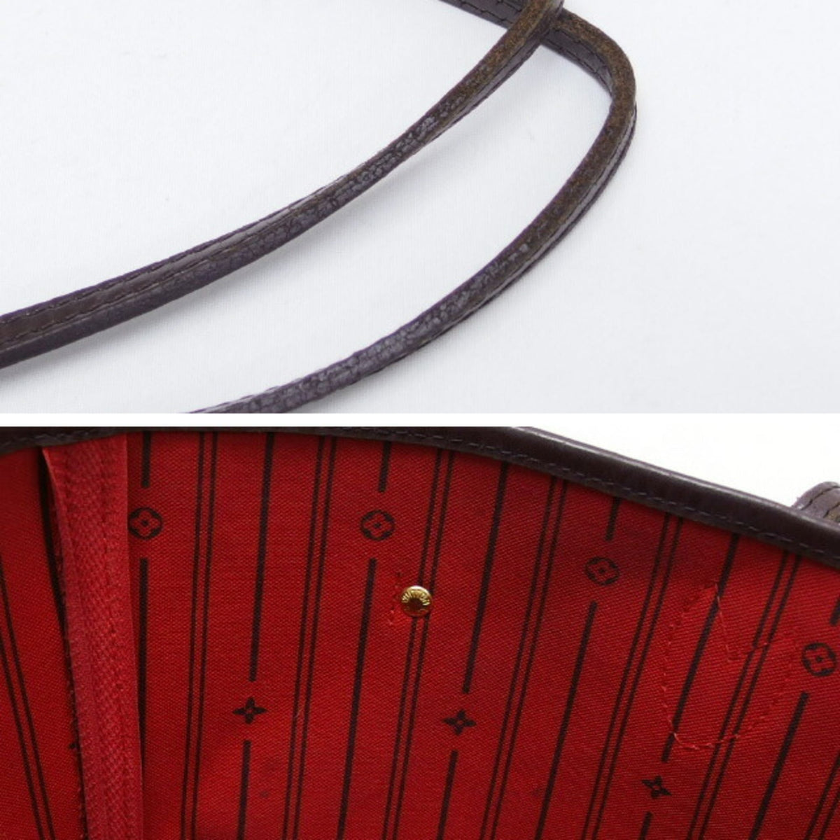 Louis Vuitton Dark Brown Damier Canvas Leather Handbag Shoulder Bag Tote Bag (Pre-Owned)