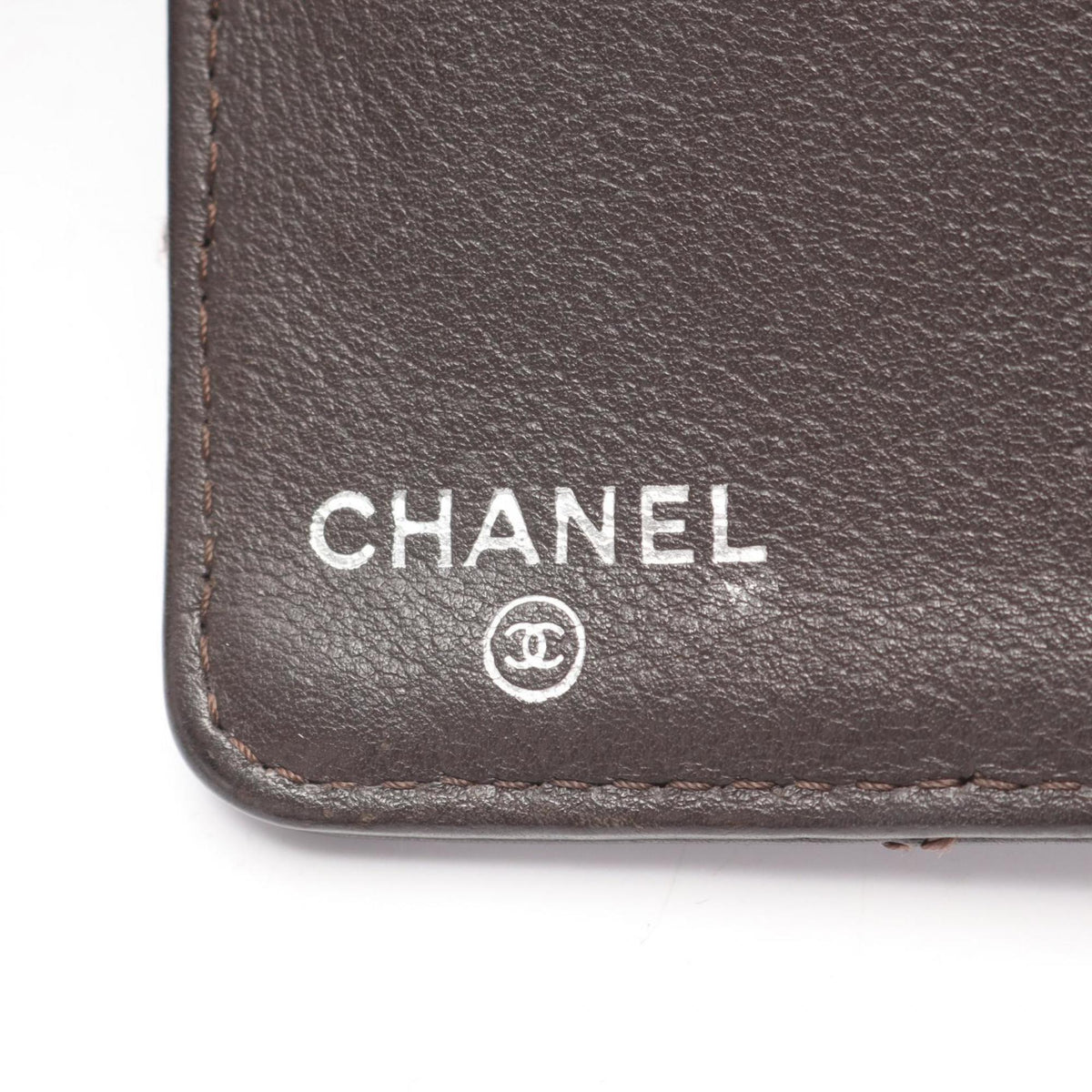 Chanel Brown Leather Long Wallet (Bi-Fold) (Pre-Owned)