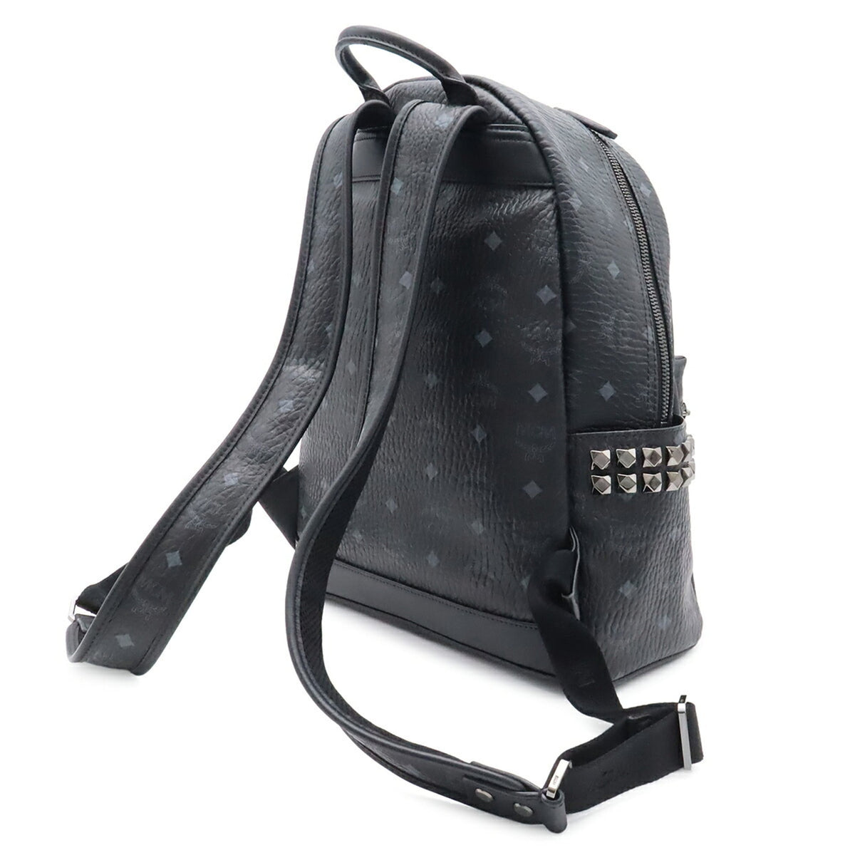 Mcm Black Coated Canvas Backpack (Pre-Owned)