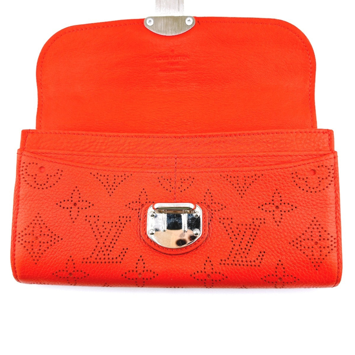 Louis Vuitton Corail Mahina Leather Long Wallet (Bi-Fold) (Pre-Owned)