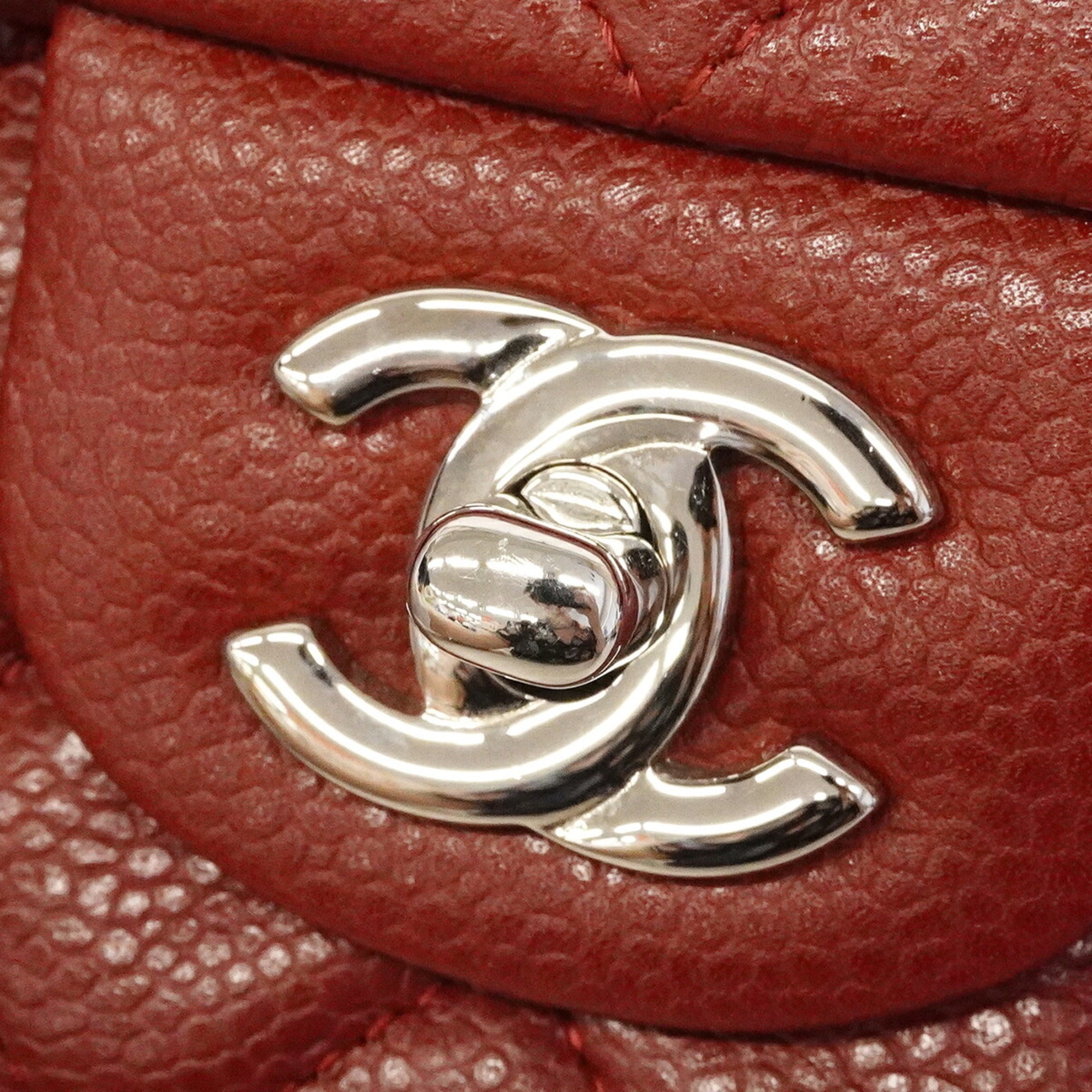 Chanel Bordeaux Grained Calfskin Shoulder Bag (Pre-Owned)