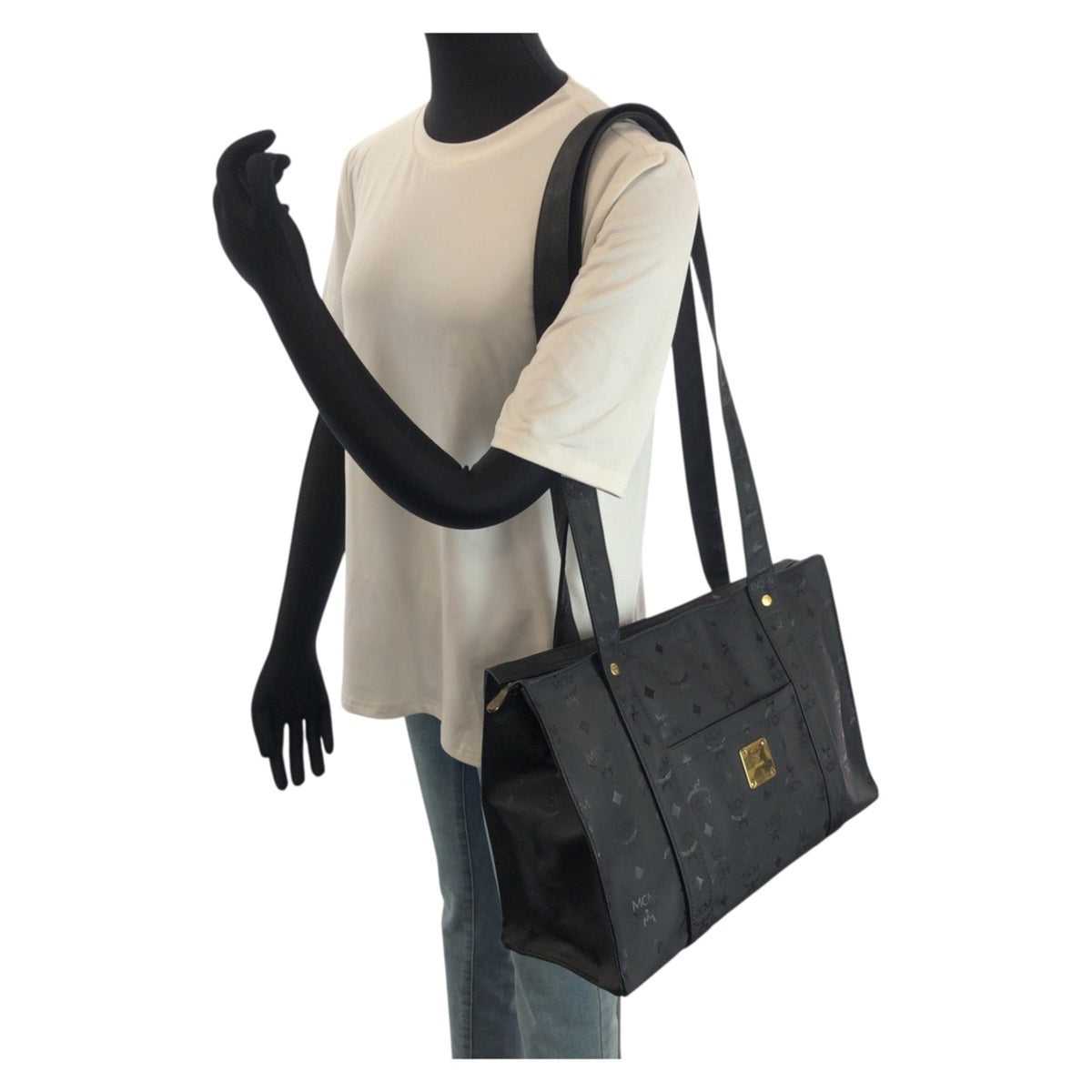 Mcm Black Nylon Shoulder Bag Tote Bag (Pre-Owned)